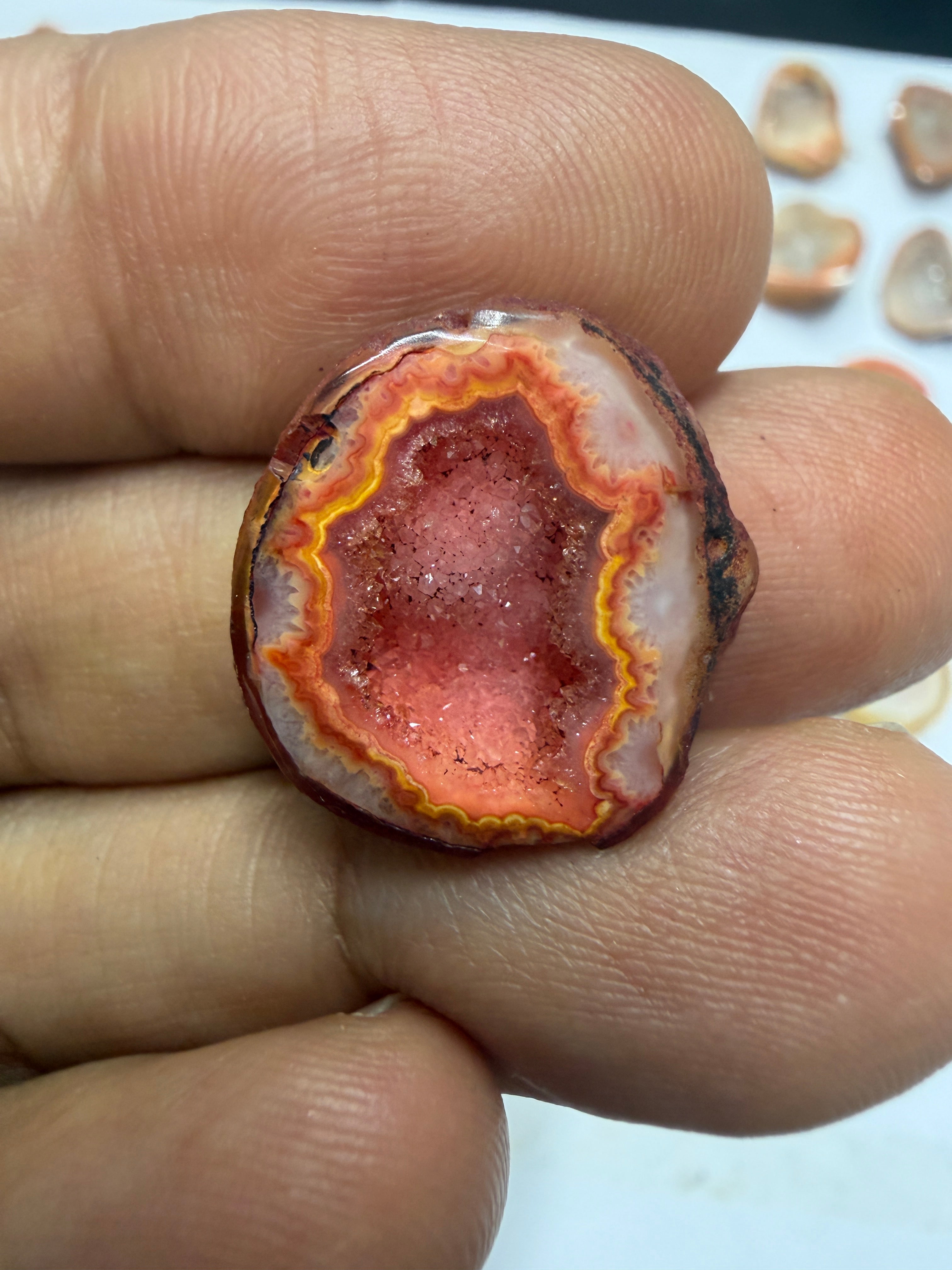 Orange Agate Druzy Geode Slices – Perfect for Ring Making