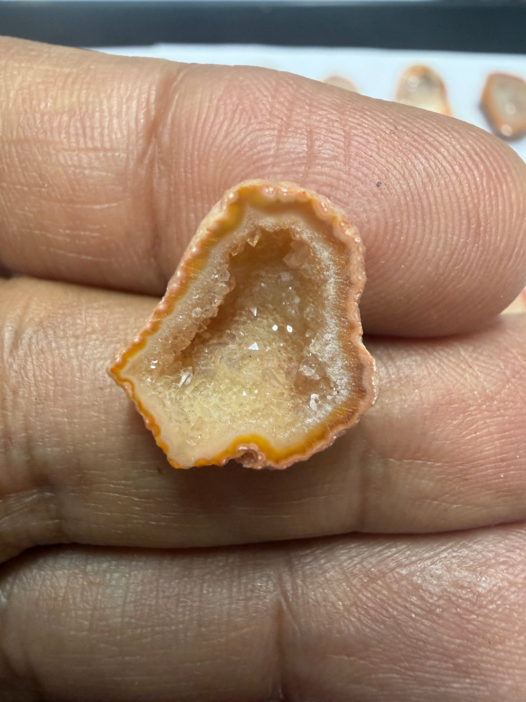Orange Agate Druzy Geode Slices – Perfect for Ring Making