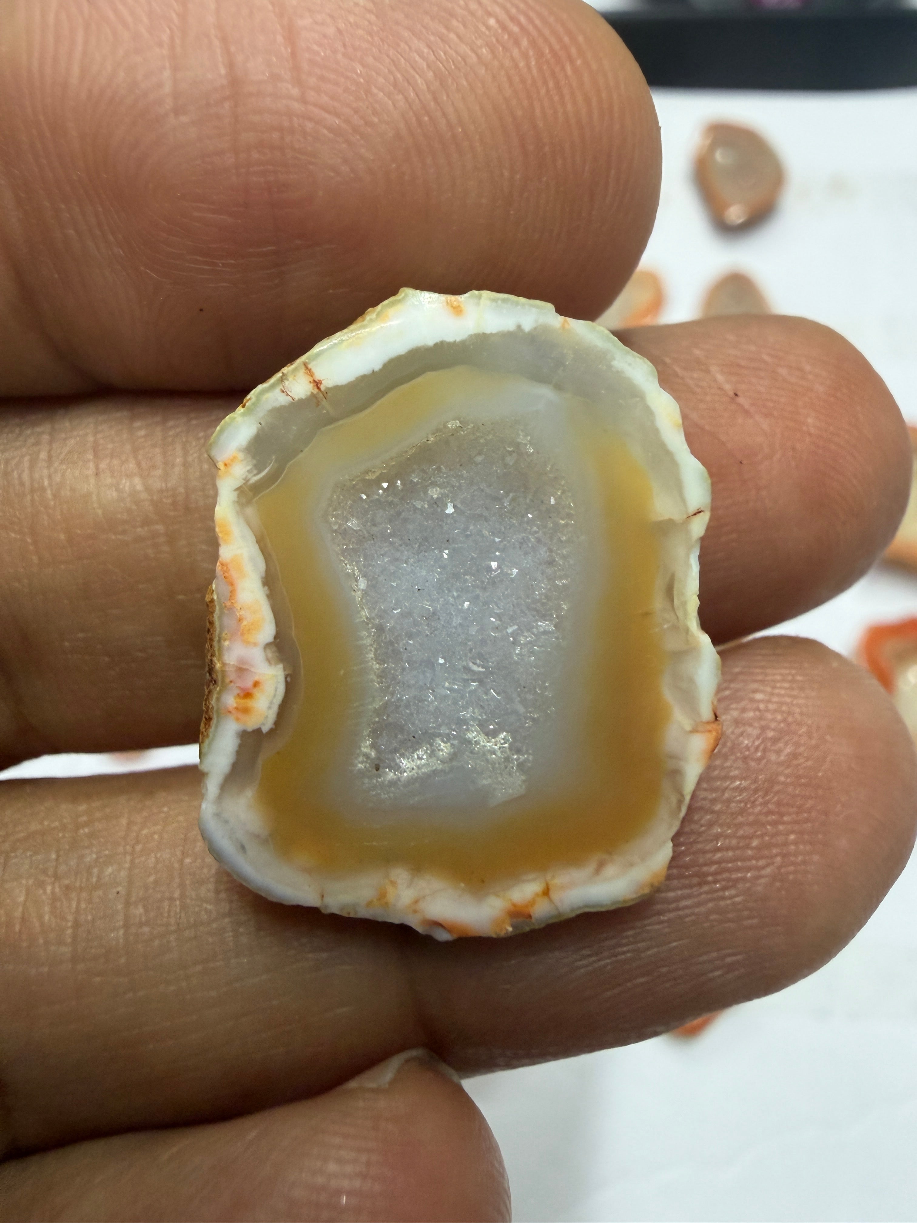 Orange Agate Druzy Geode Slices – Perfect for Ring Making