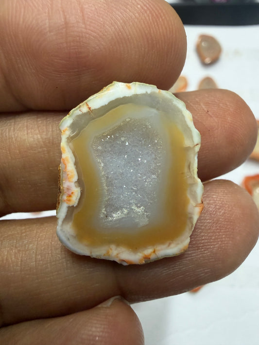 Orange Agate Druzy Geode Slices – Perfect for Ring Making Meena Design