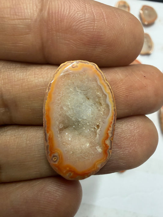 Orange Agate Druzy Geode Slices – Perfect for Ring Making Meena Design