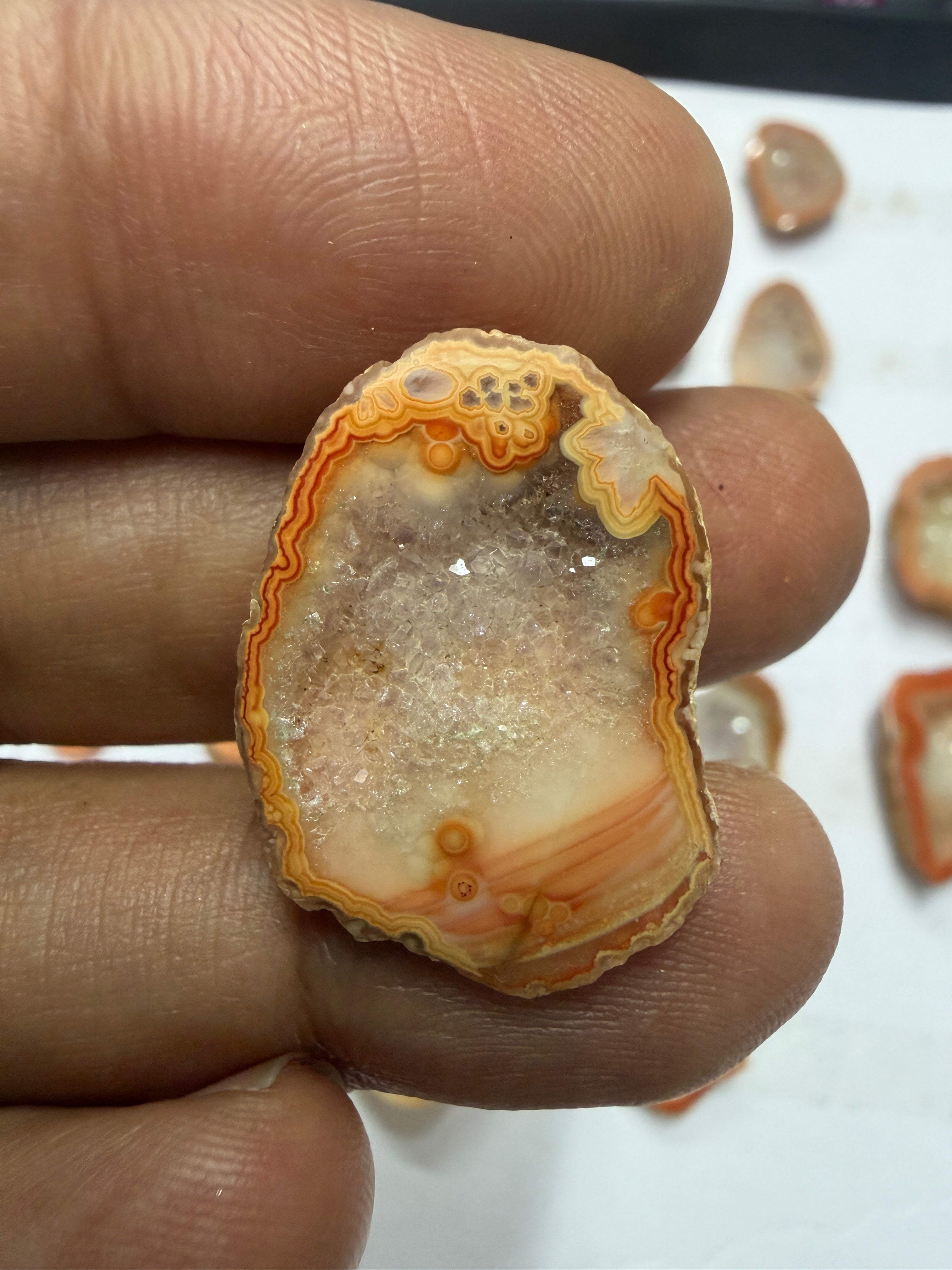 Orange Agate Druzy Geode Slices – Perfect for Ring Making