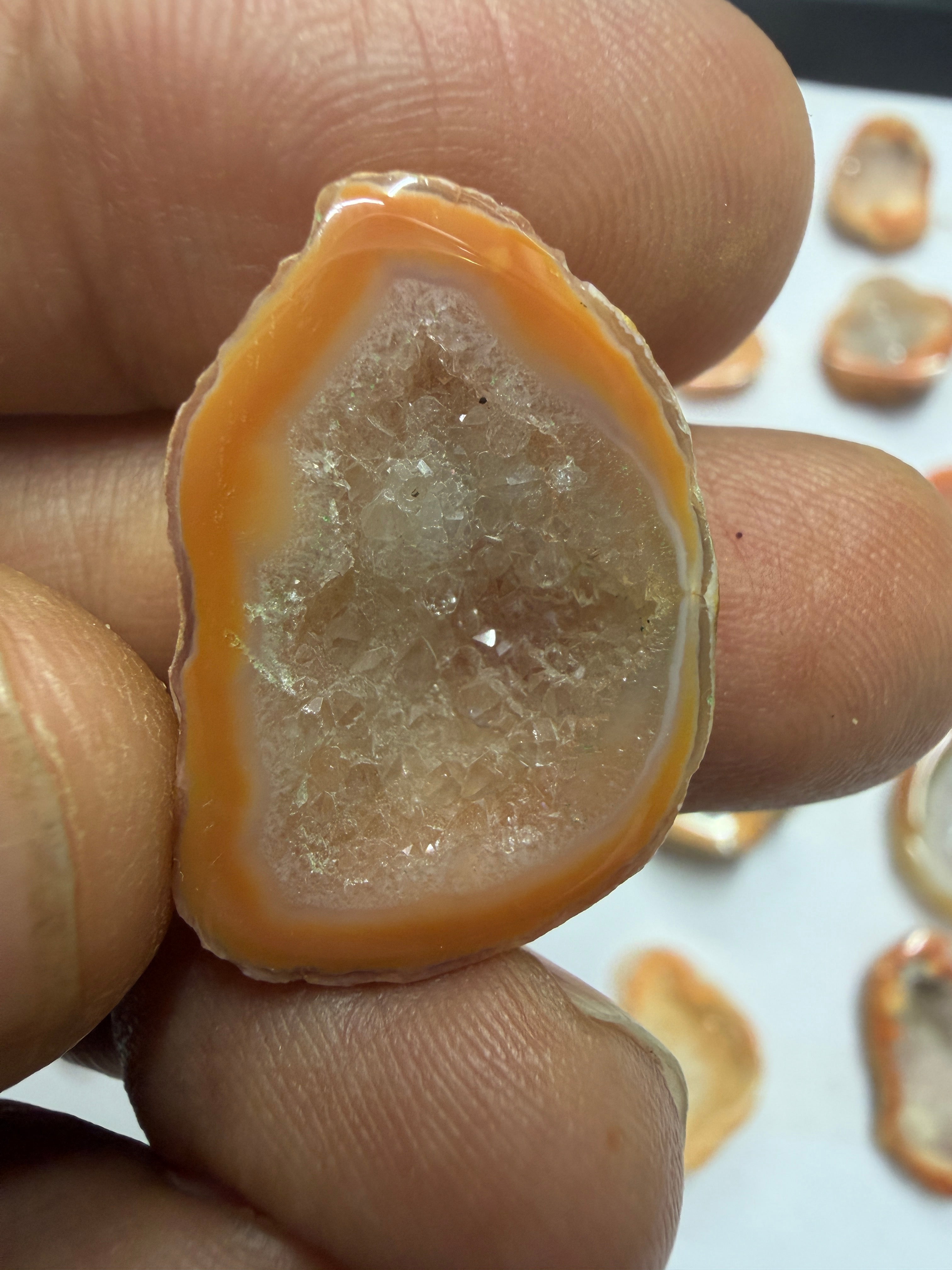 Orange Agate Druzy Geode Slices – Perfect for Ring Making