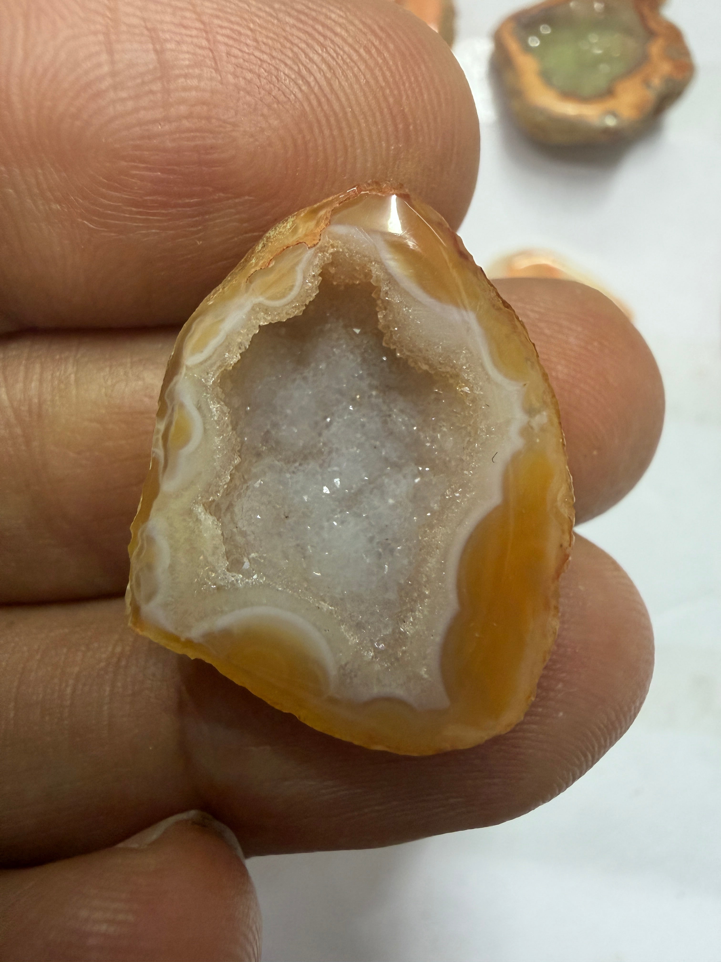 Orange Agate Druzy Geode Slices – Perfect for Ring Making