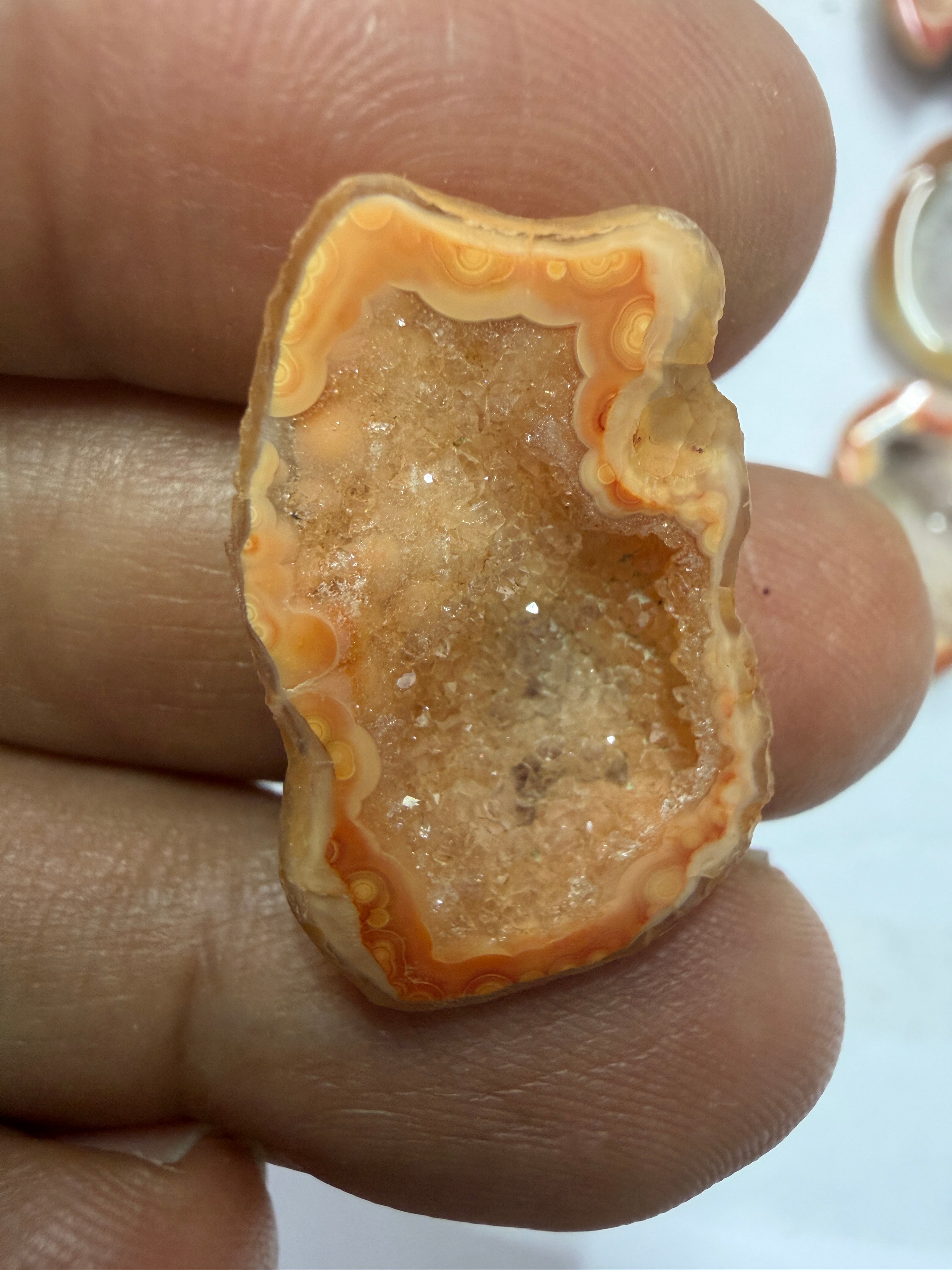 Orange Agate Druzy Geode Slices – Perfect for Ring Making