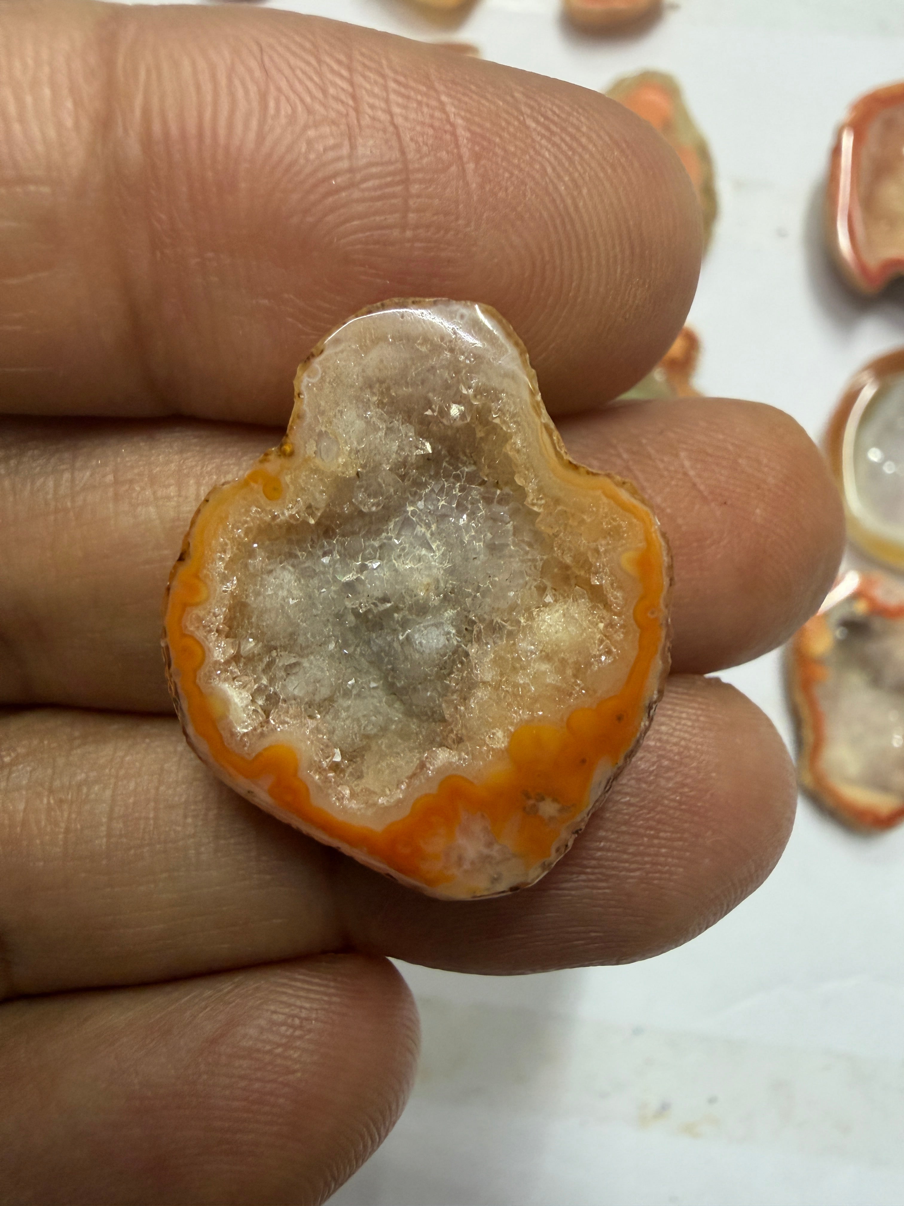 Orange Agate Druzy Geode Slices – Perfect for Ring Making