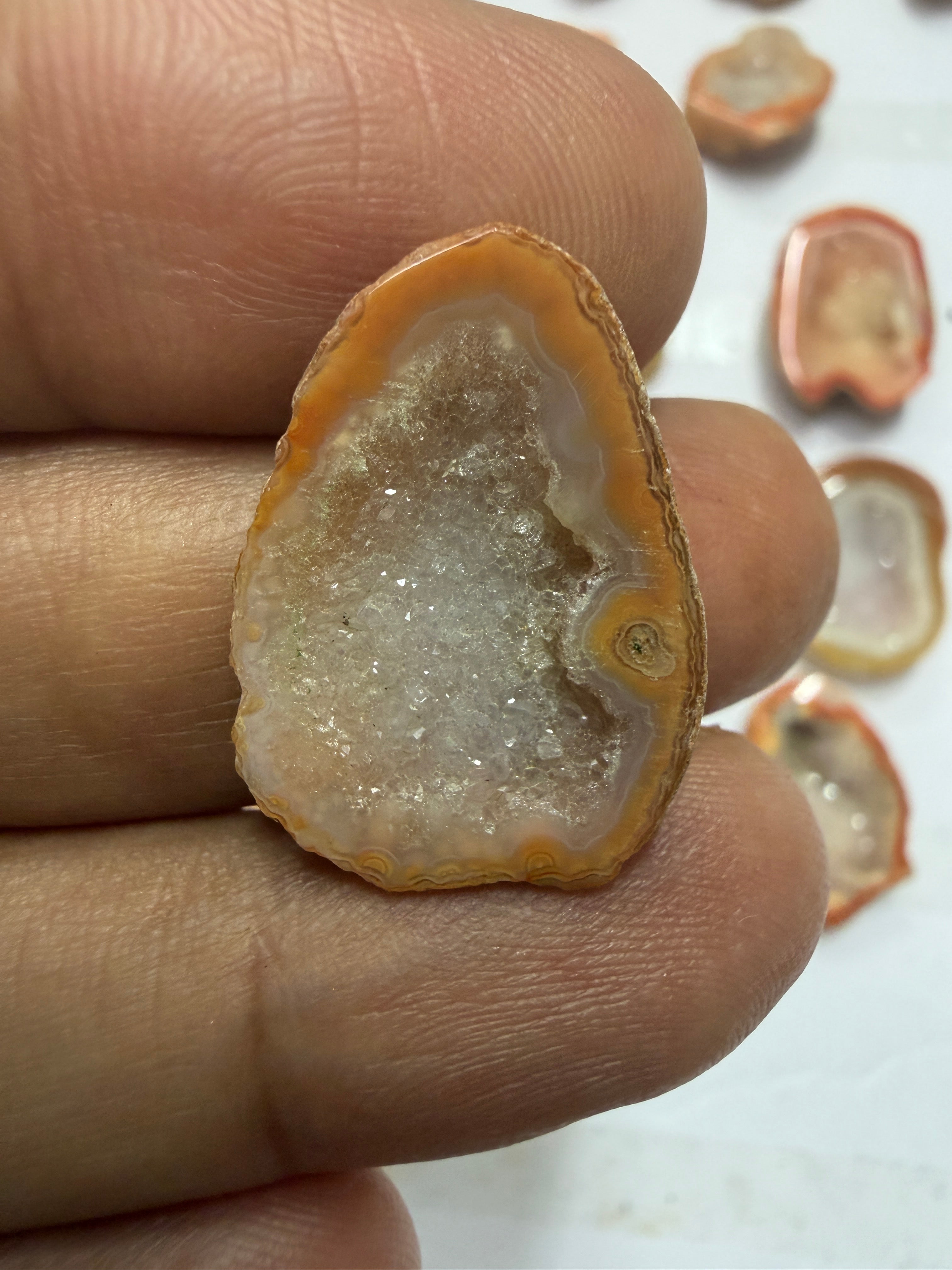 Orange Agate Druzy Geode Slices – Perfect for Ring Making