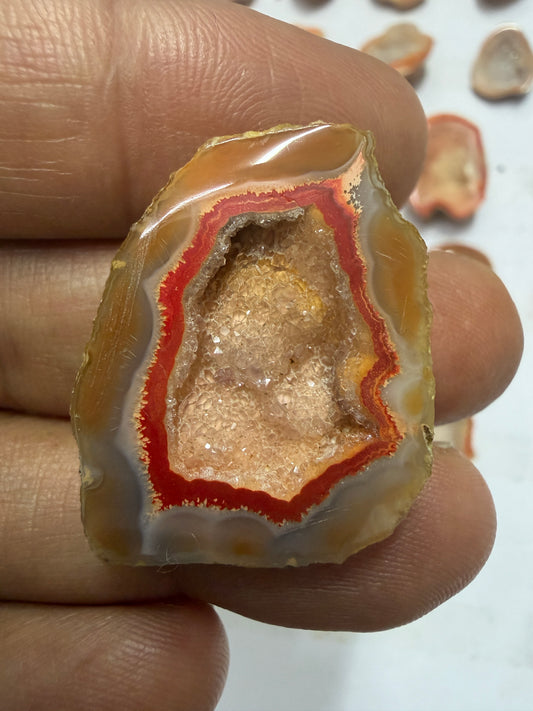Orange Agate Druzy Geode Slices – Perfect for Ring Making