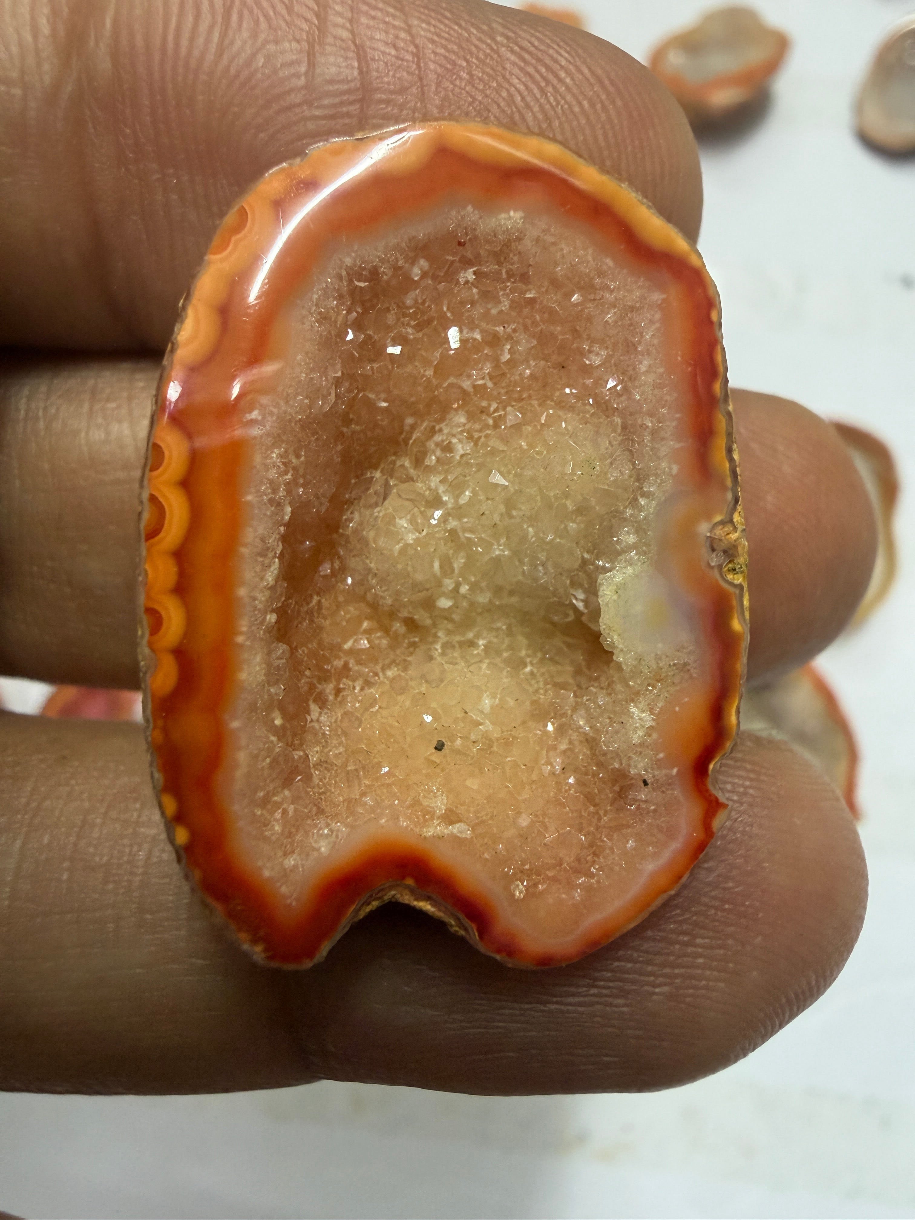 Orange Agate Druzy Geode Slices – Perfect for Ring Making