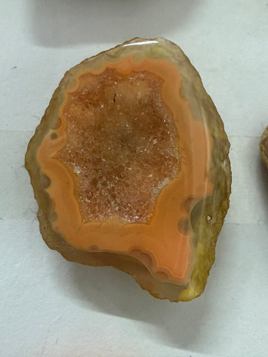 Orange Agate Druzy Geode Slices – Perfect for Ring Making