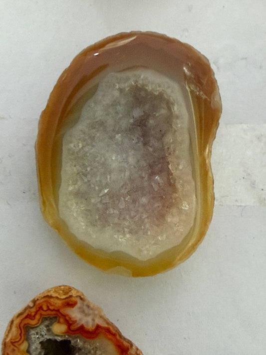 Orange Agate Druzy Geode Slices – Perfect for Ring Making
