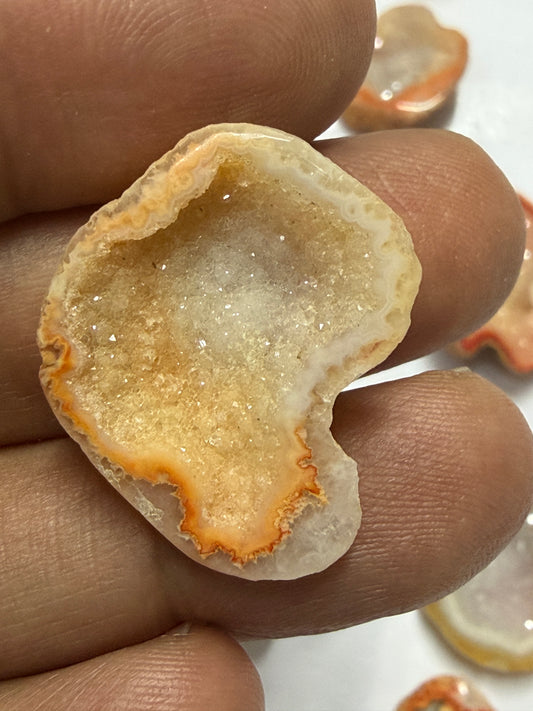 Orange Agate Druzy Geode Slices – Perfect for Ring Making