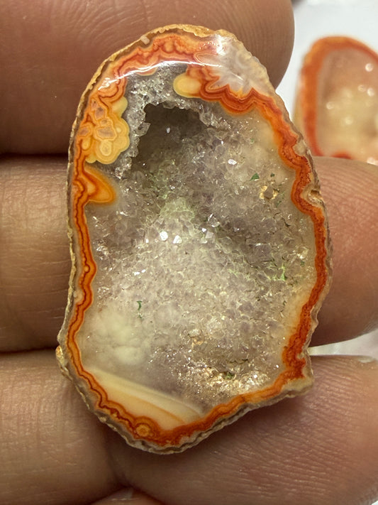 Orange Agate Druzy Geode Slices – Perfect for Ring Making