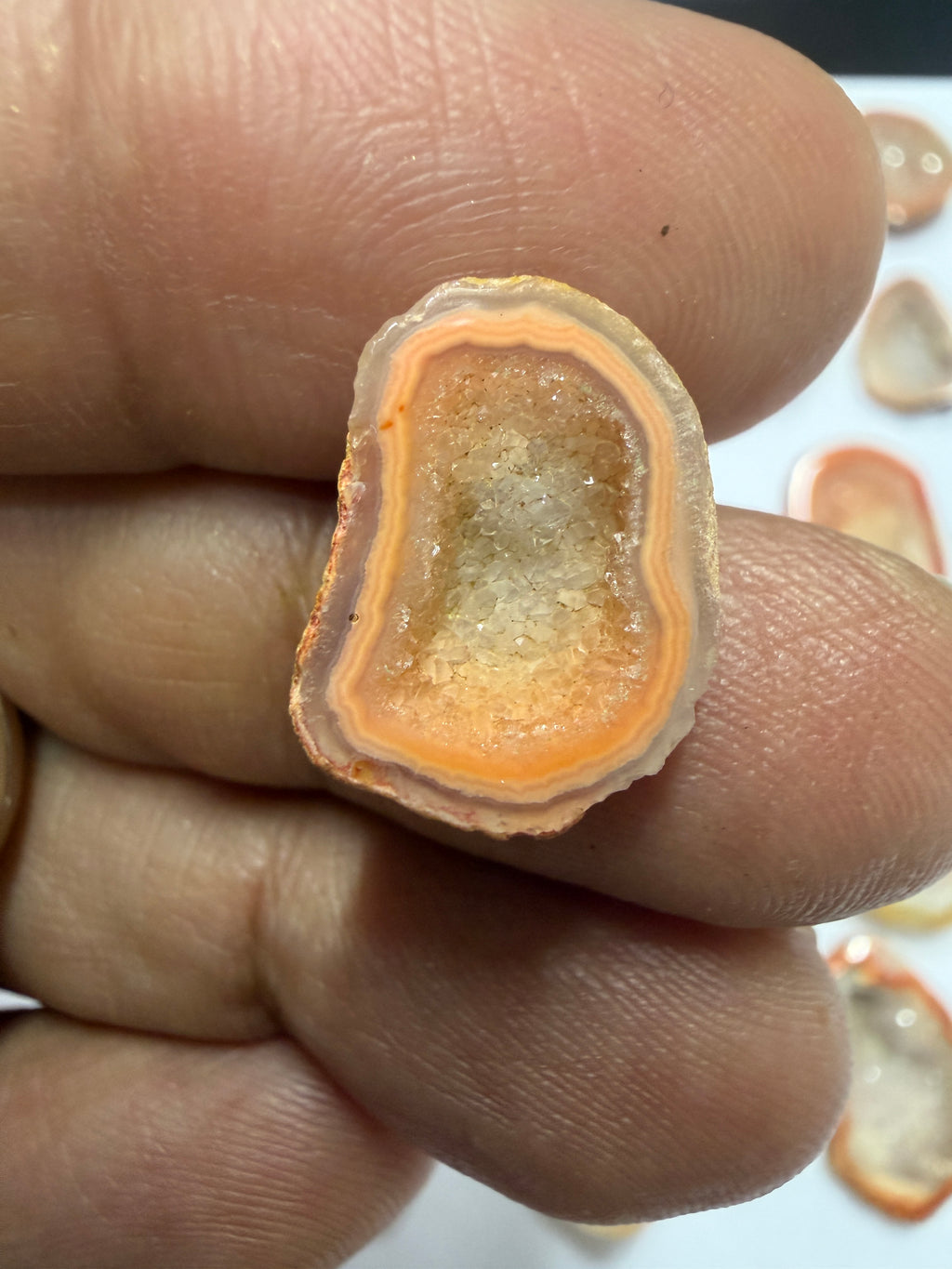 Orange Agate Druzy Geode Slices – Perfect for Ring Making