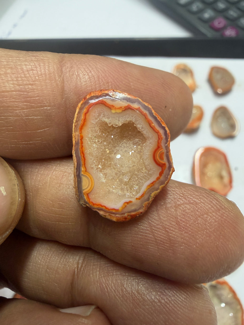 Orange Agate Druzy Geode Slices – Perfect for Ring Making