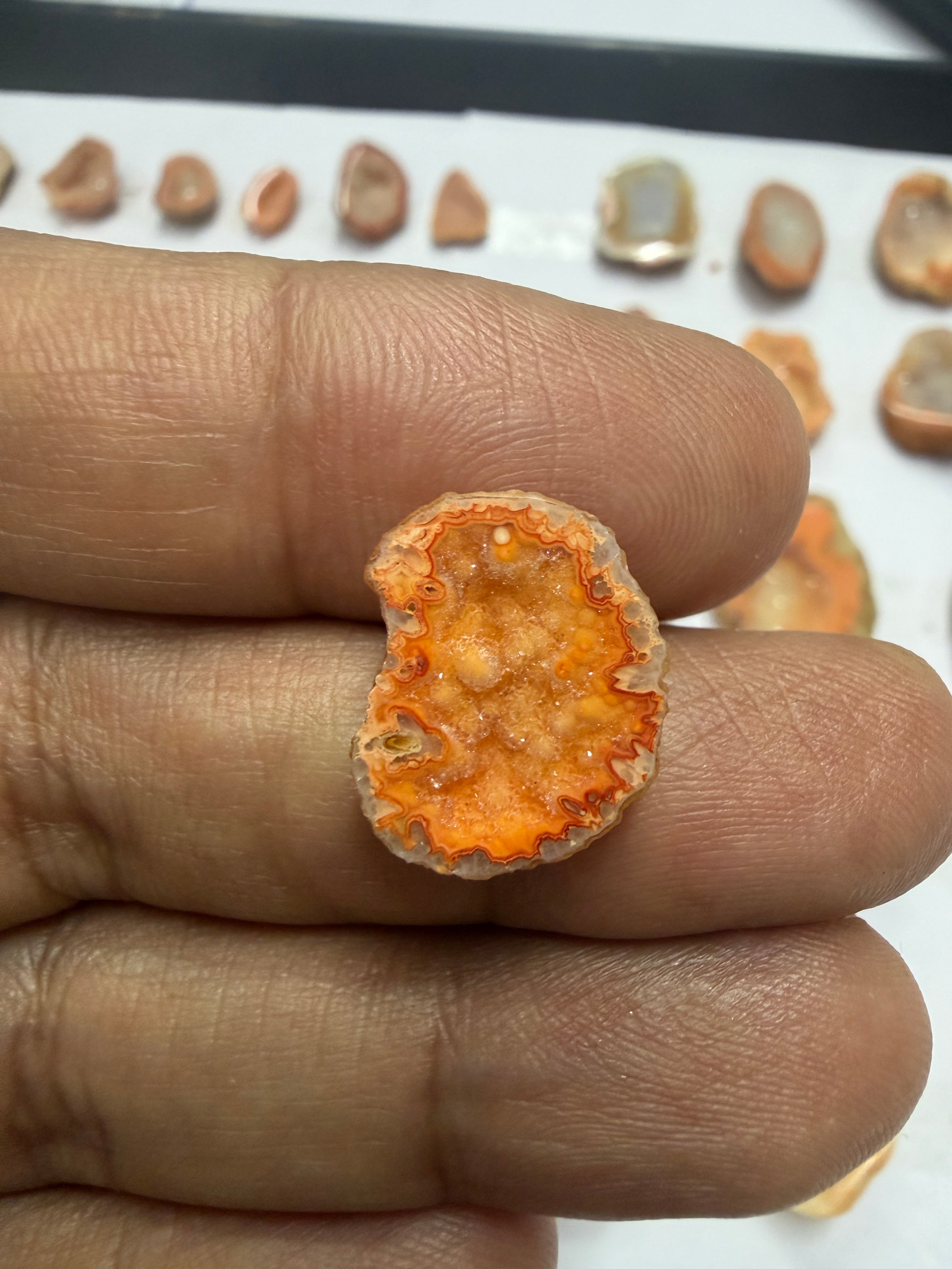 Orange Agate Druzy Geode Slices – Perfect for Ring Making