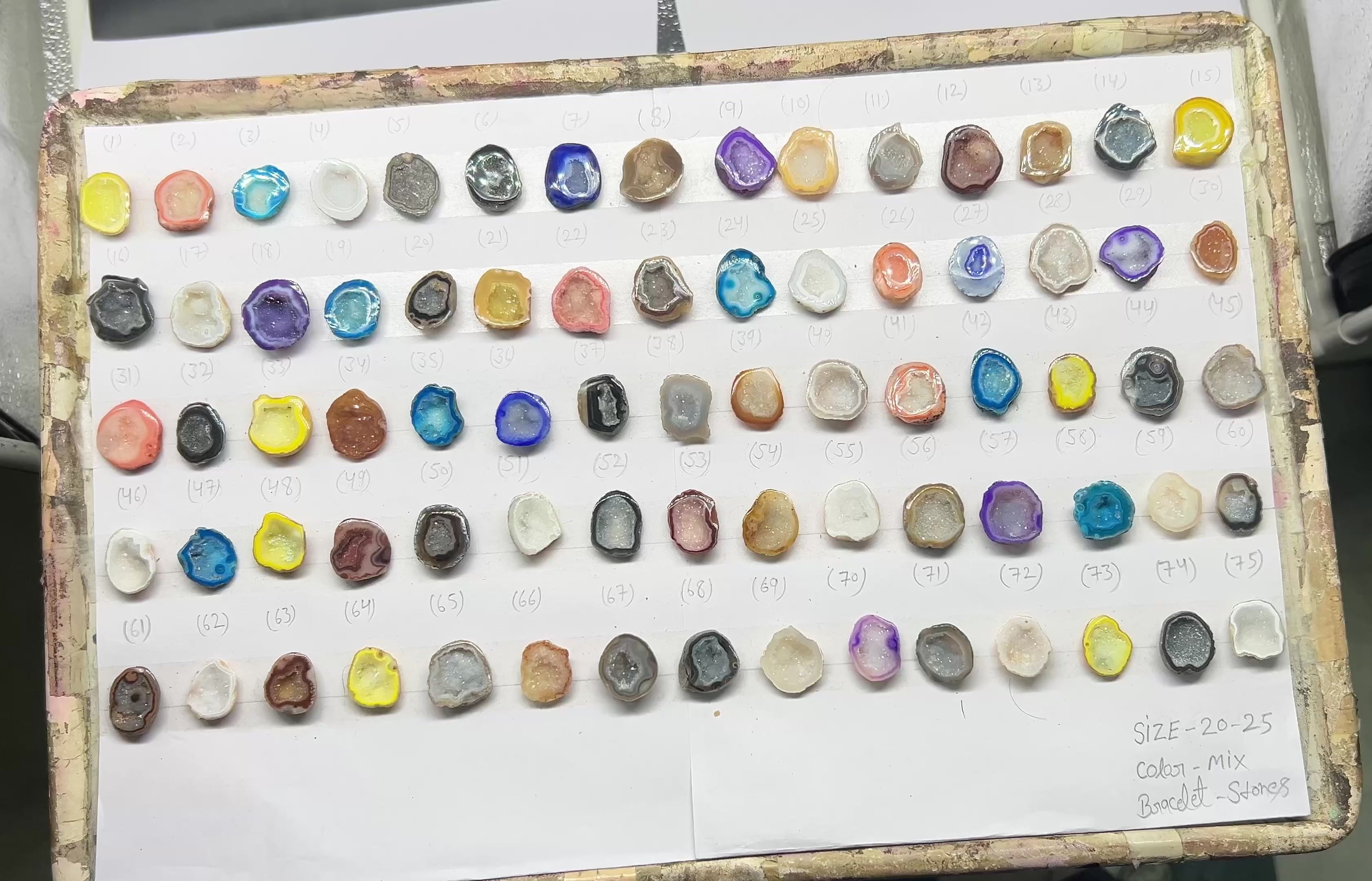 Geode Rings stone by Selection  20-25mm Mix Color For Rings  Bracelet Making