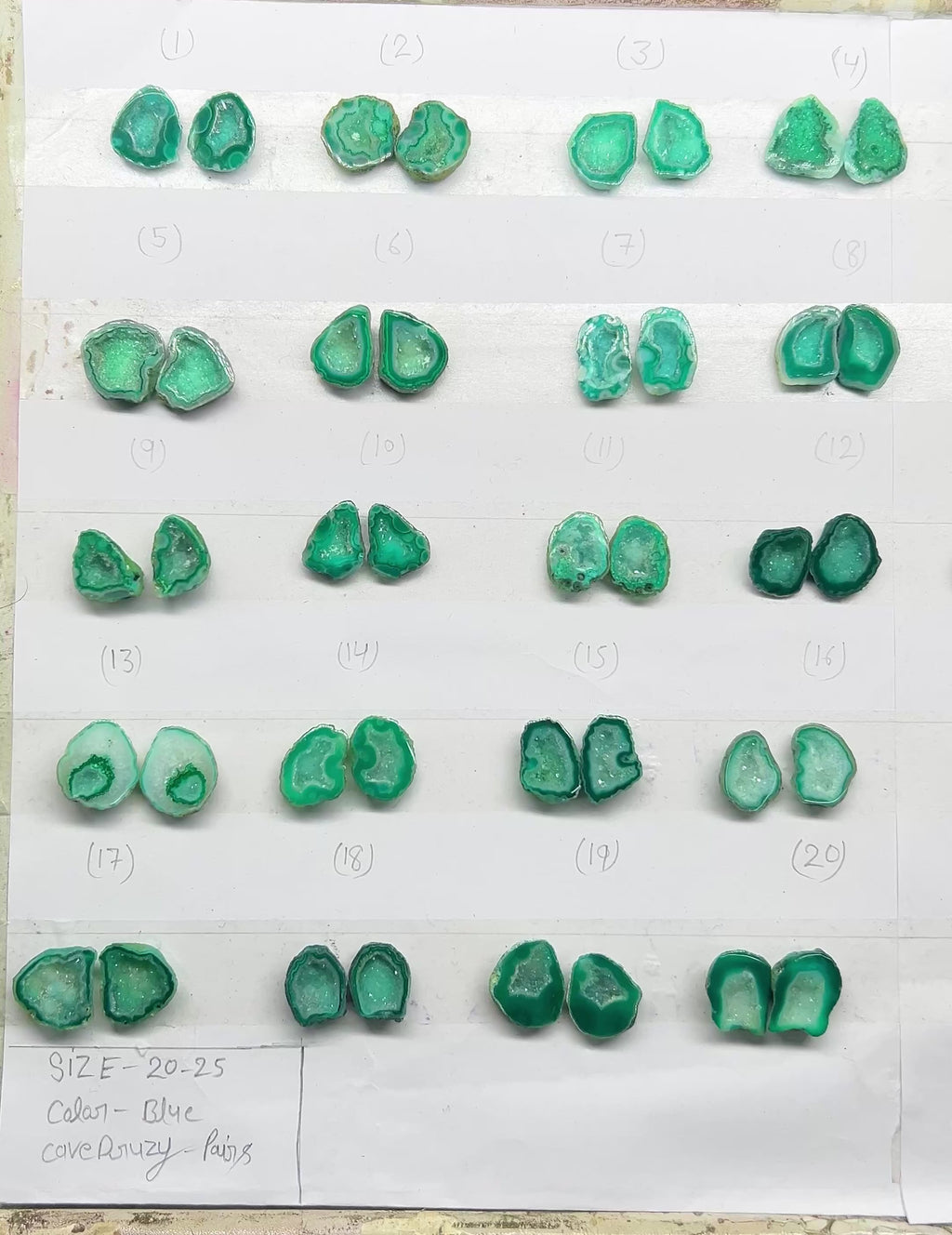 Geode Pairs (Earring) by Selection 20-25 mm Green Color