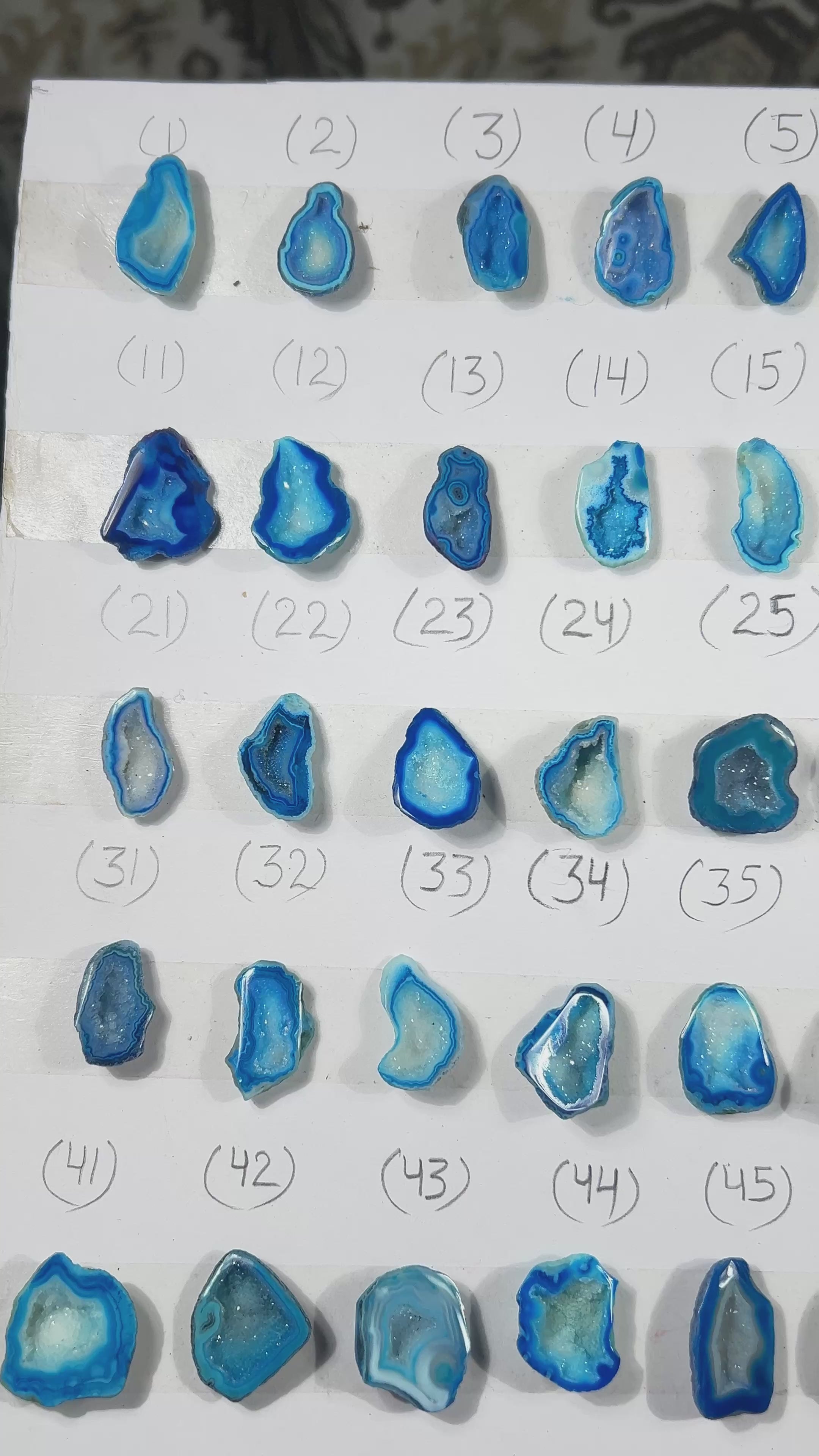 Geode Stones (Pendant) by Selection 25 - 30 mm Aqua For Making Pendant Jewelry