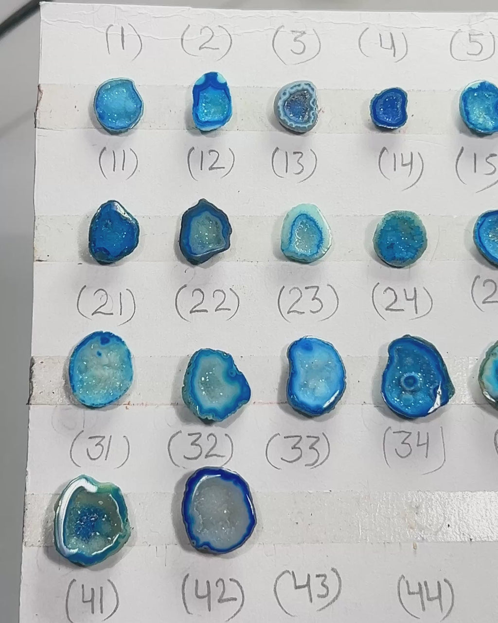 Geode Rings stone by Selection  10-20mm  Aqua For Rings Making