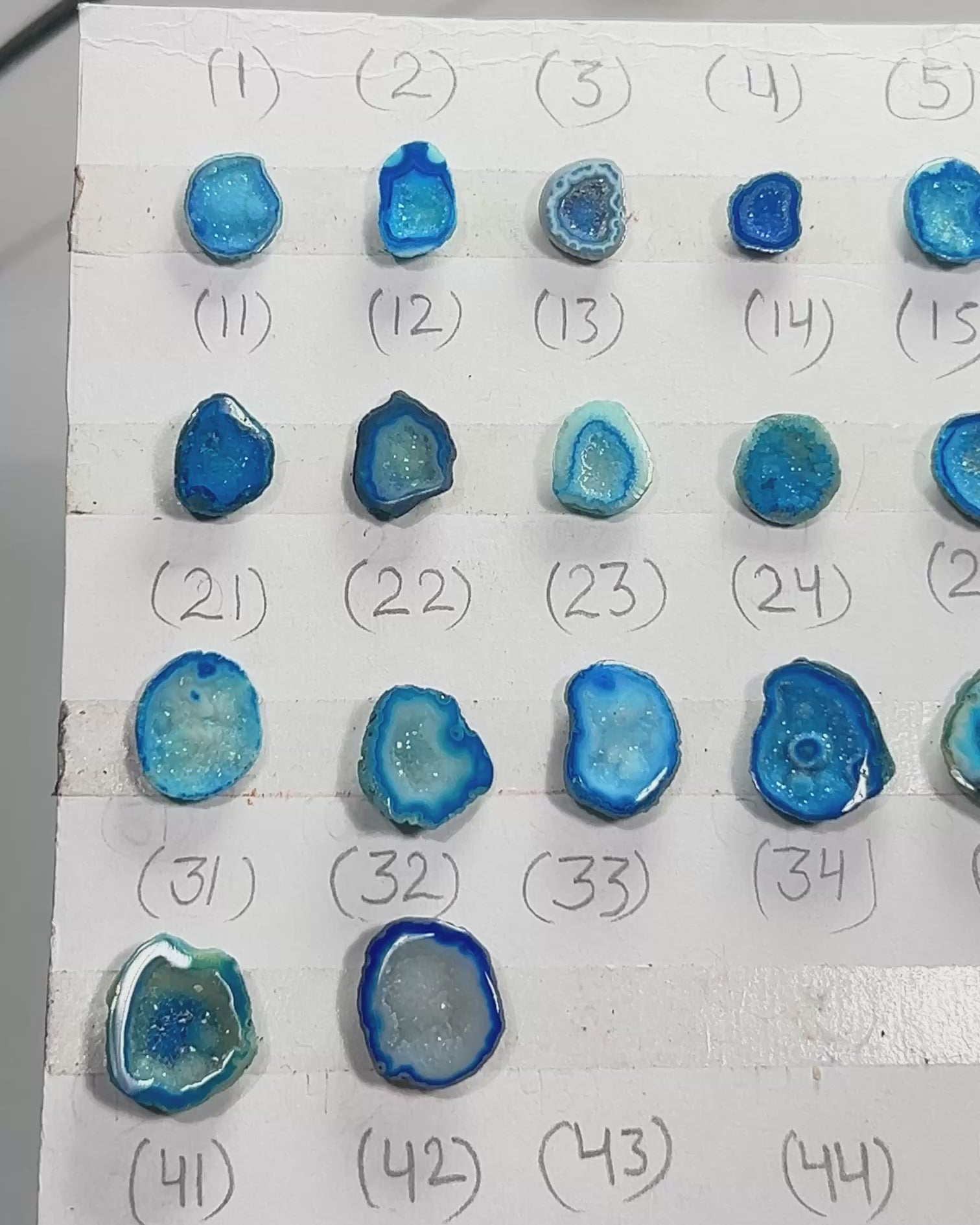 Geode Rings stone by Selection  10-20mm  Aqua For Rings Making