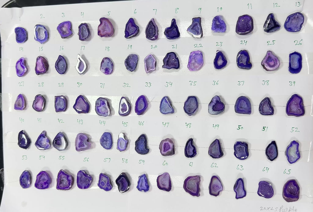 Geode Stones (Pendant) by Selection 20-25 mm Purple For Making Pendant Jewelry