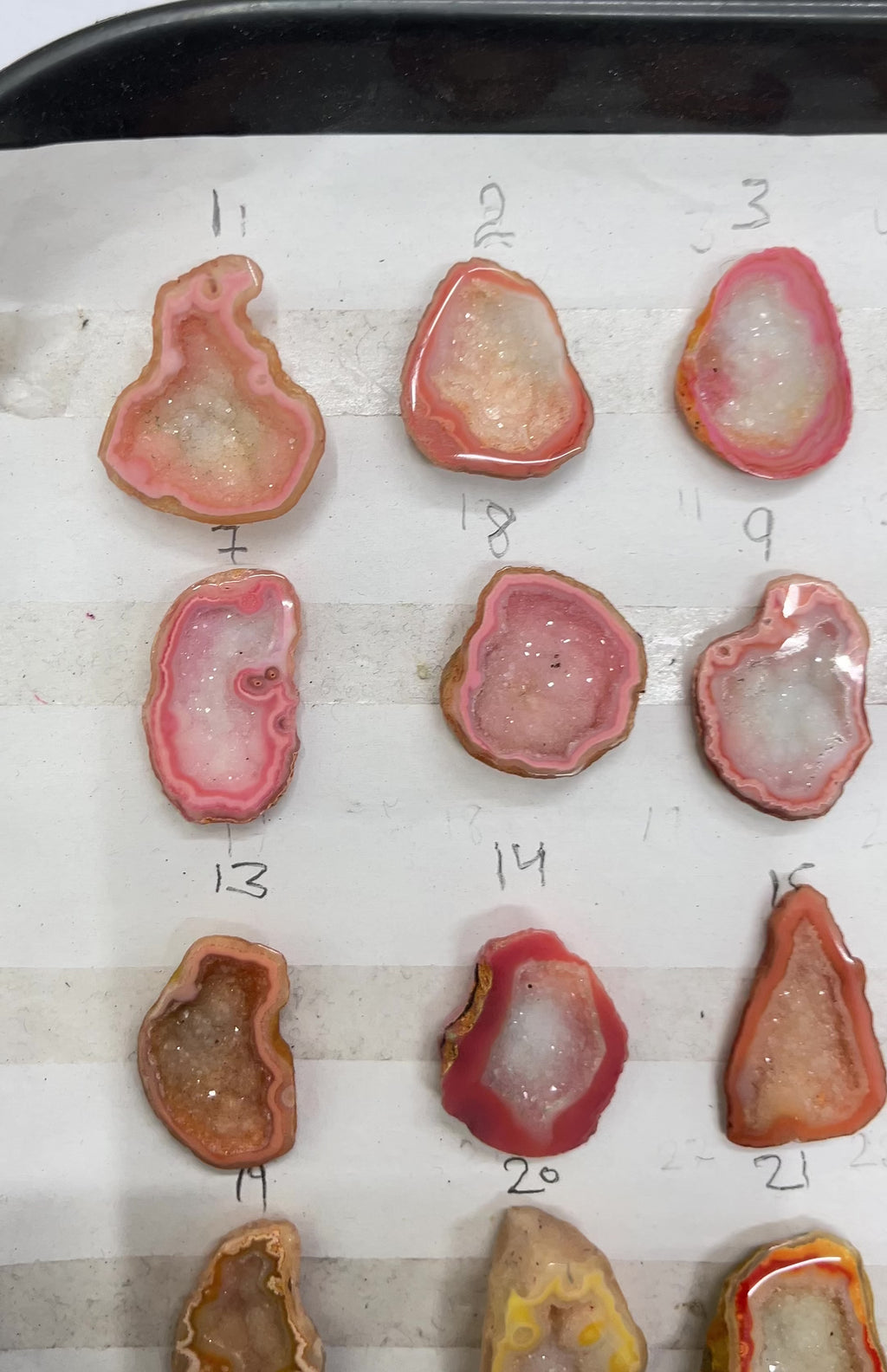 Geode Stone by Selection 25-30 mm Light Orange Geodes (Ring) – Exact Piece Shown in Picture