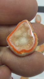 Orange Agate Druzy Geode Slices – Perfect for Ring Making