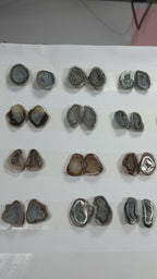 Design Geode Pairs (Earing) by Selection 10-20mm Black Beige