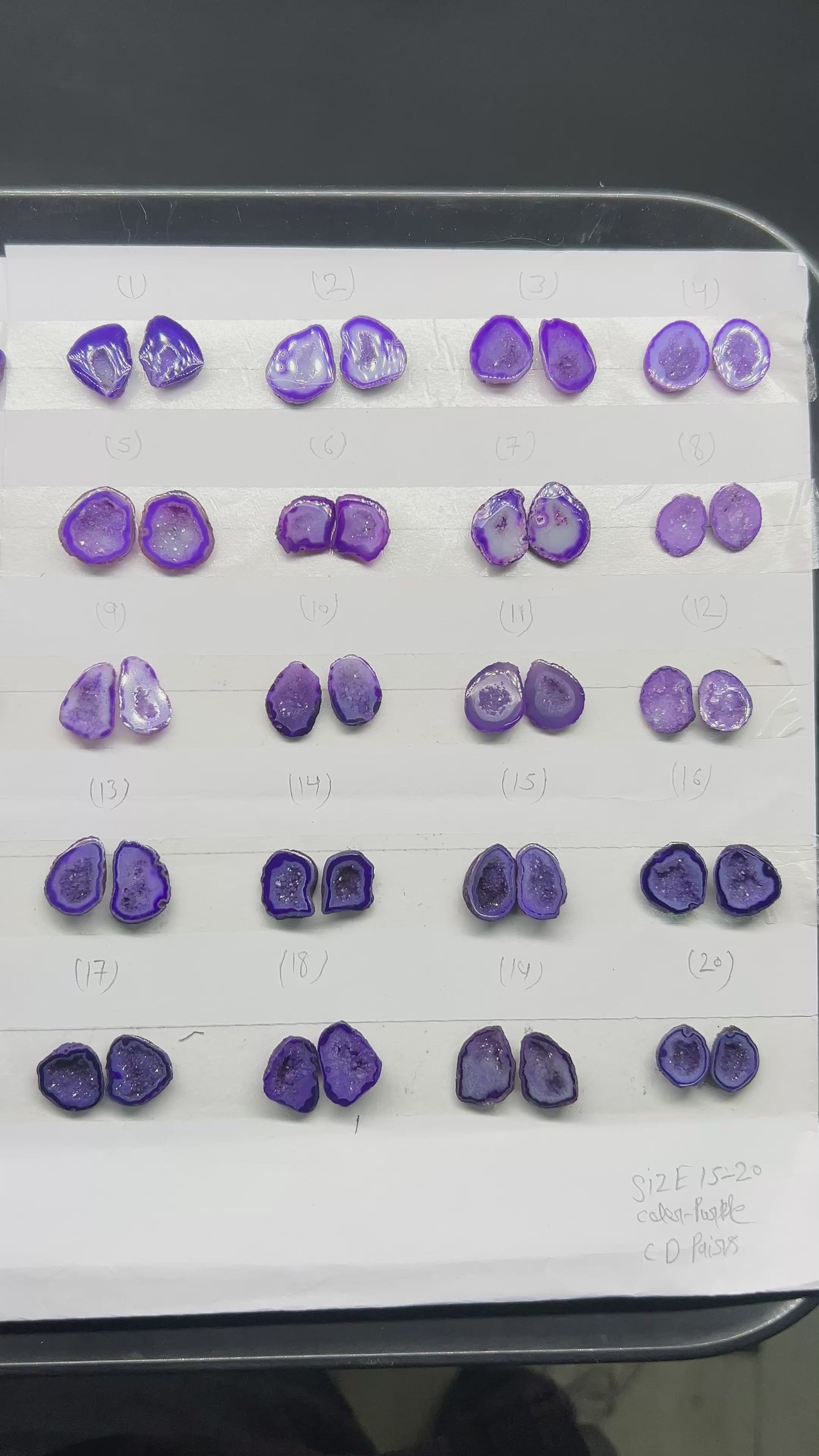 Geode Pairs (Earring) by Selection 15-20mm Purple Color