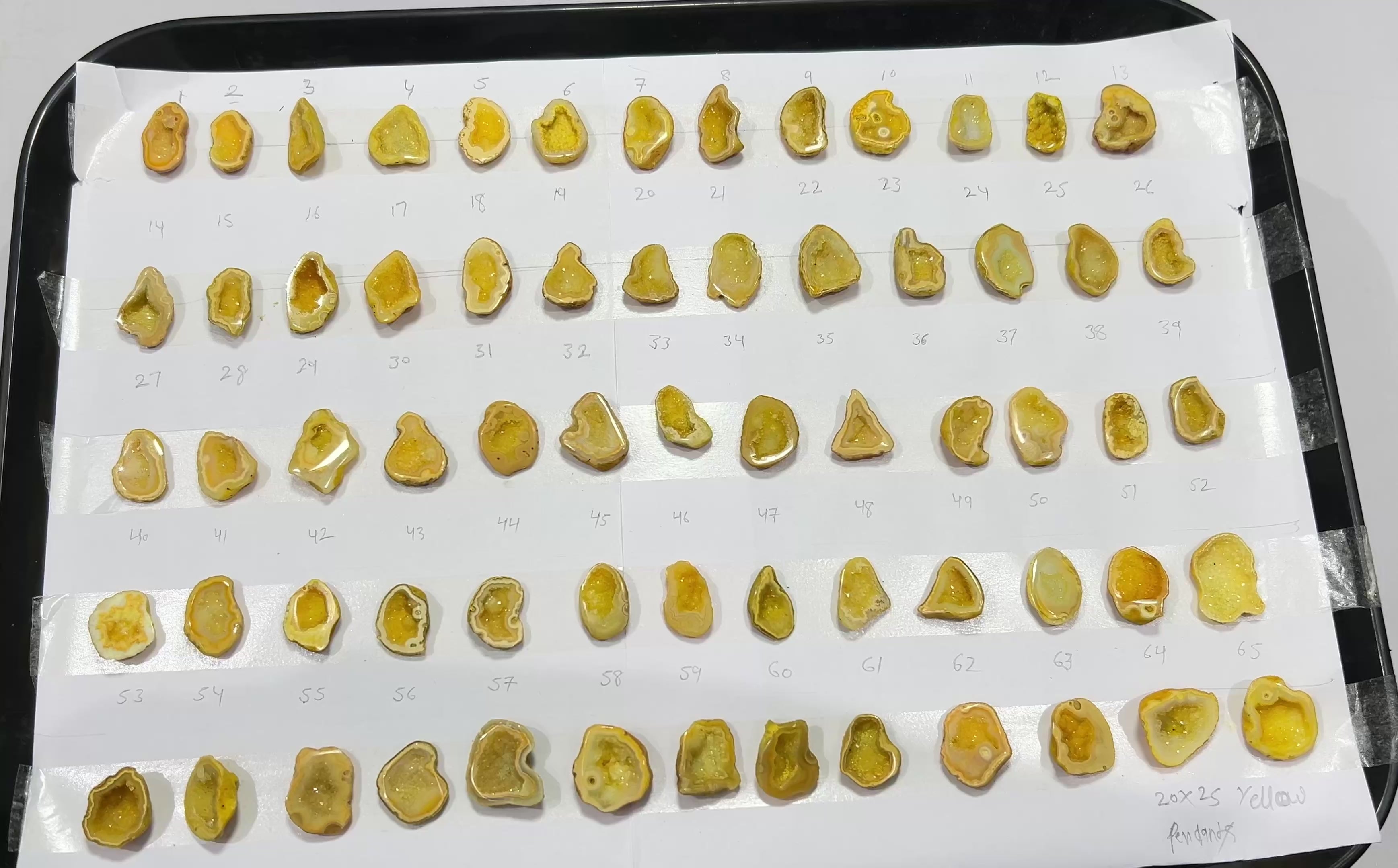 Geode Stones (Pendant) by Selection 20-25 mm Yellow For Making Pendant Jewelry