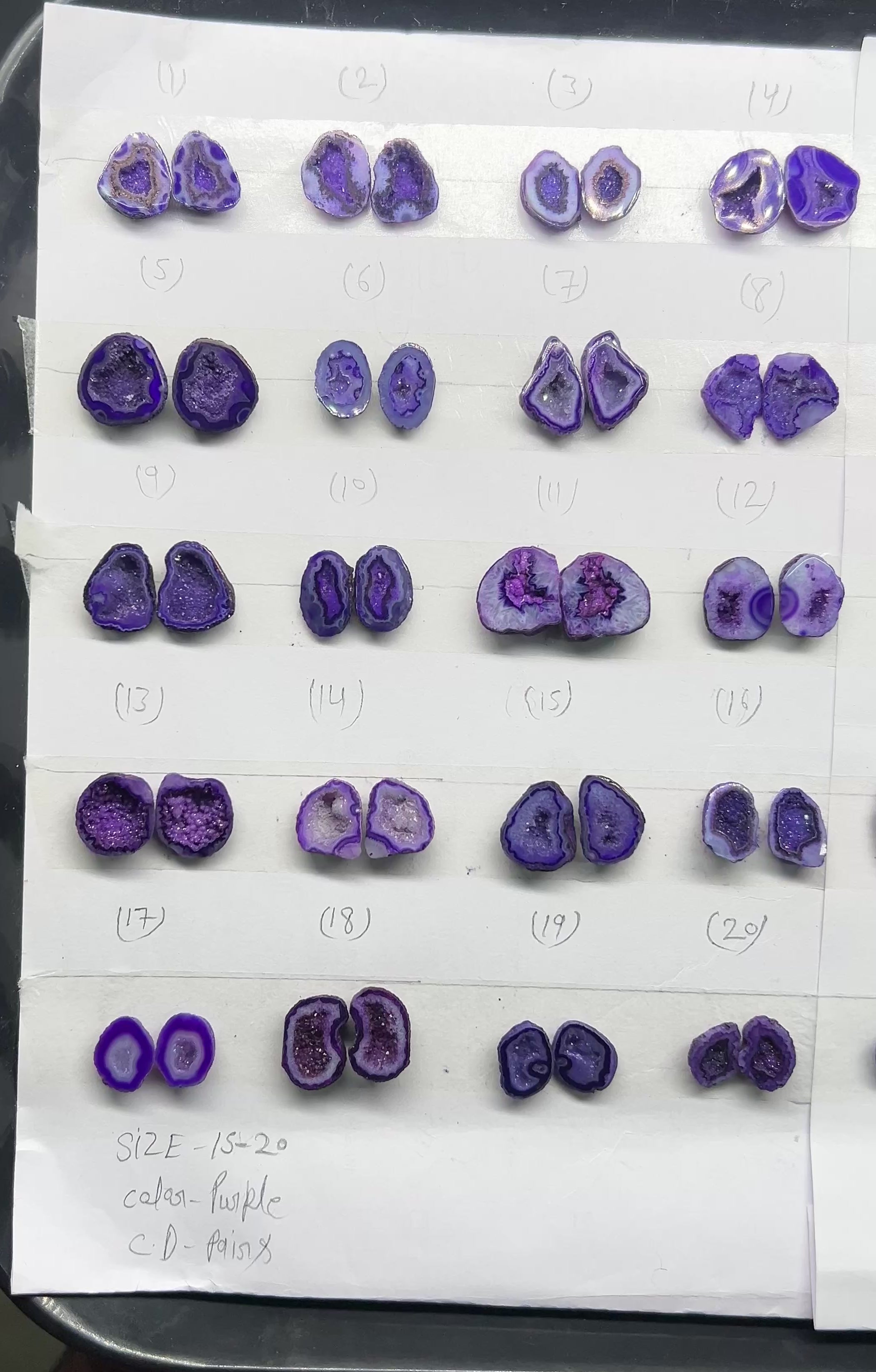 Geode Pairs (Earring) by Selection 15-20mm Purple Color