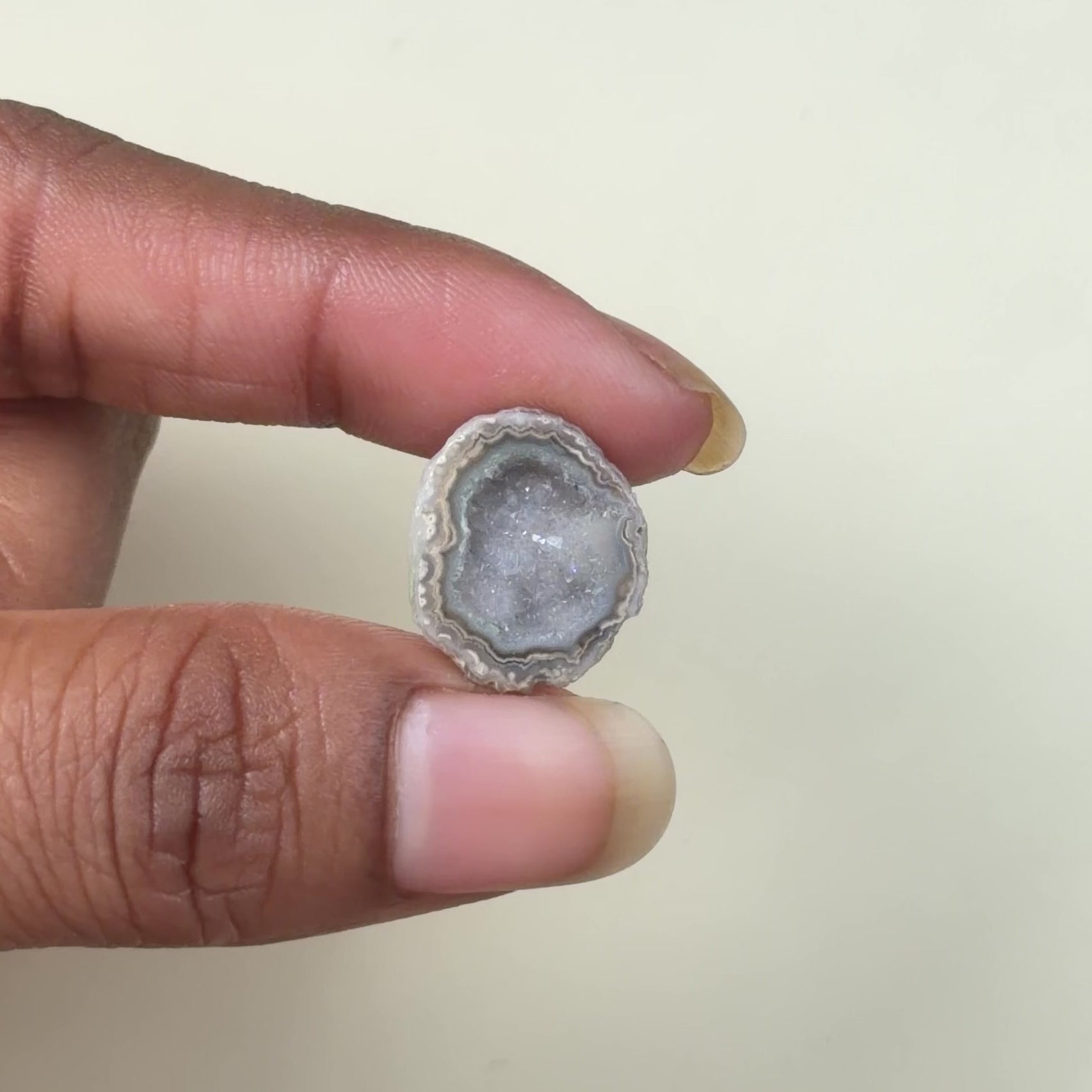 Raw Black Geode Druzy Slice 20–25mm | Wholesale Gemstone for Ring Settings