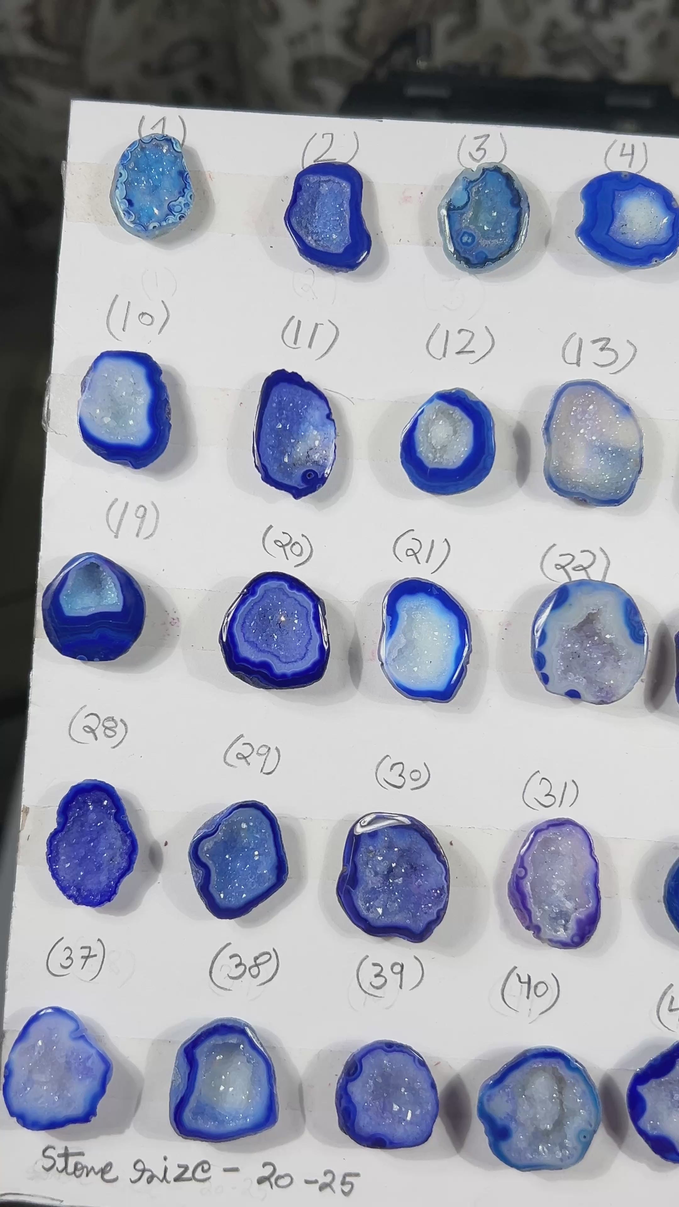 Geode Rings stone by Selection  20 - 25mm Blue For Rings Making