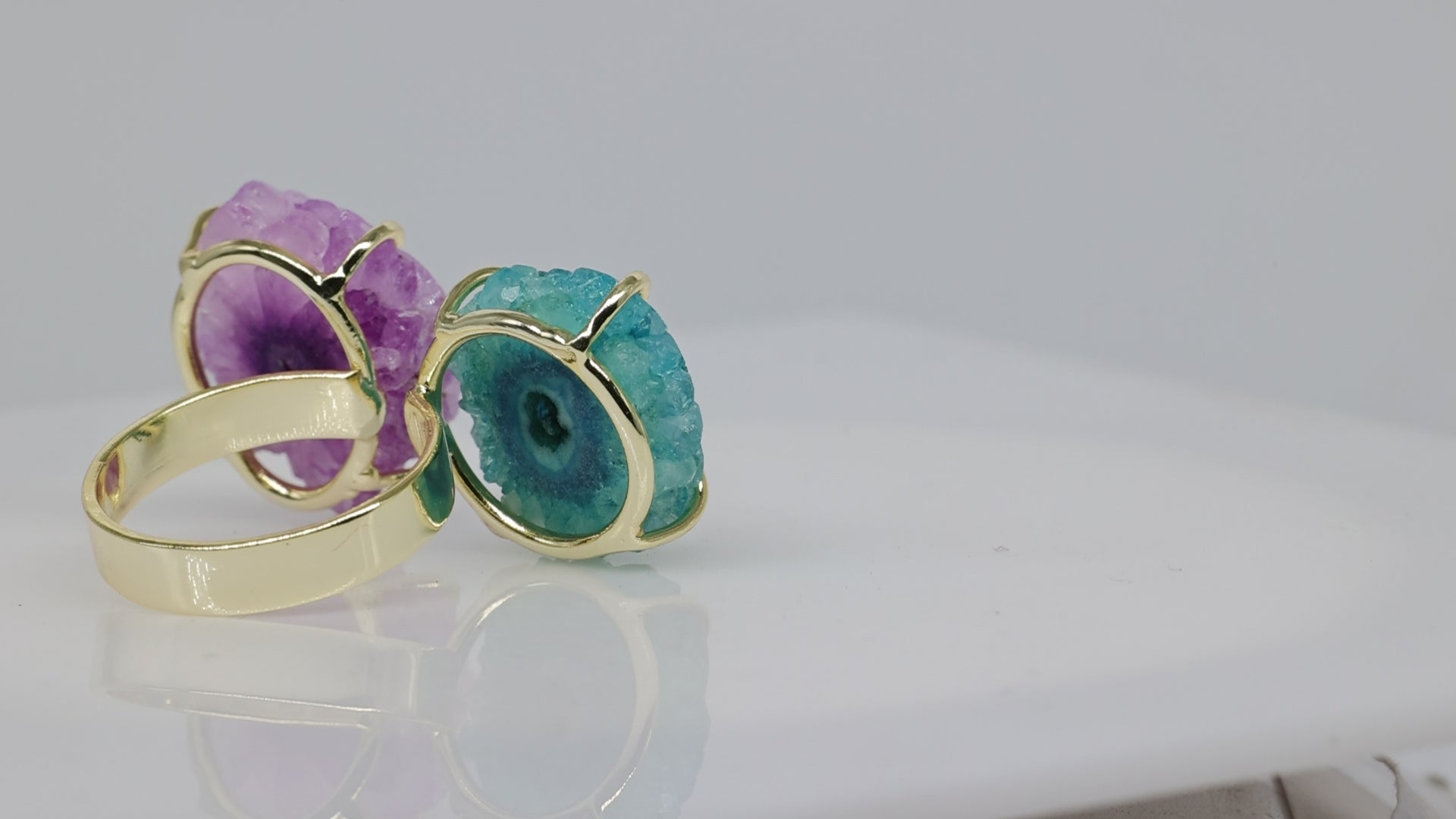 Ring Solar Quartz Handmade Ring, Unique Gift Idea for Her, Elegant Solar Quartz Flower Ring, Gifts For Her, Free Shipping, 15-25 mm