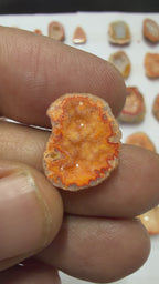Orange Agate Druzy Geode Slices – Perfect for Ring Making