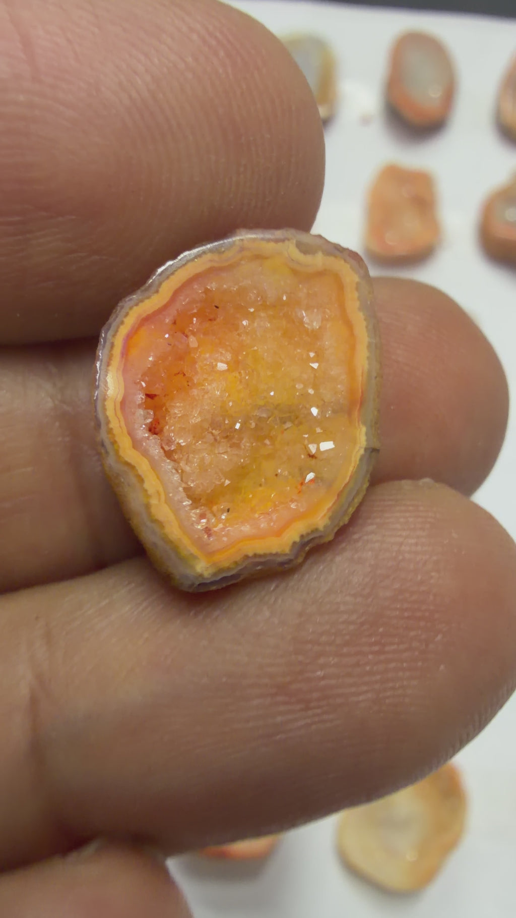 Orange Agate Druzy Geode Slices – Perfect for Ring Making