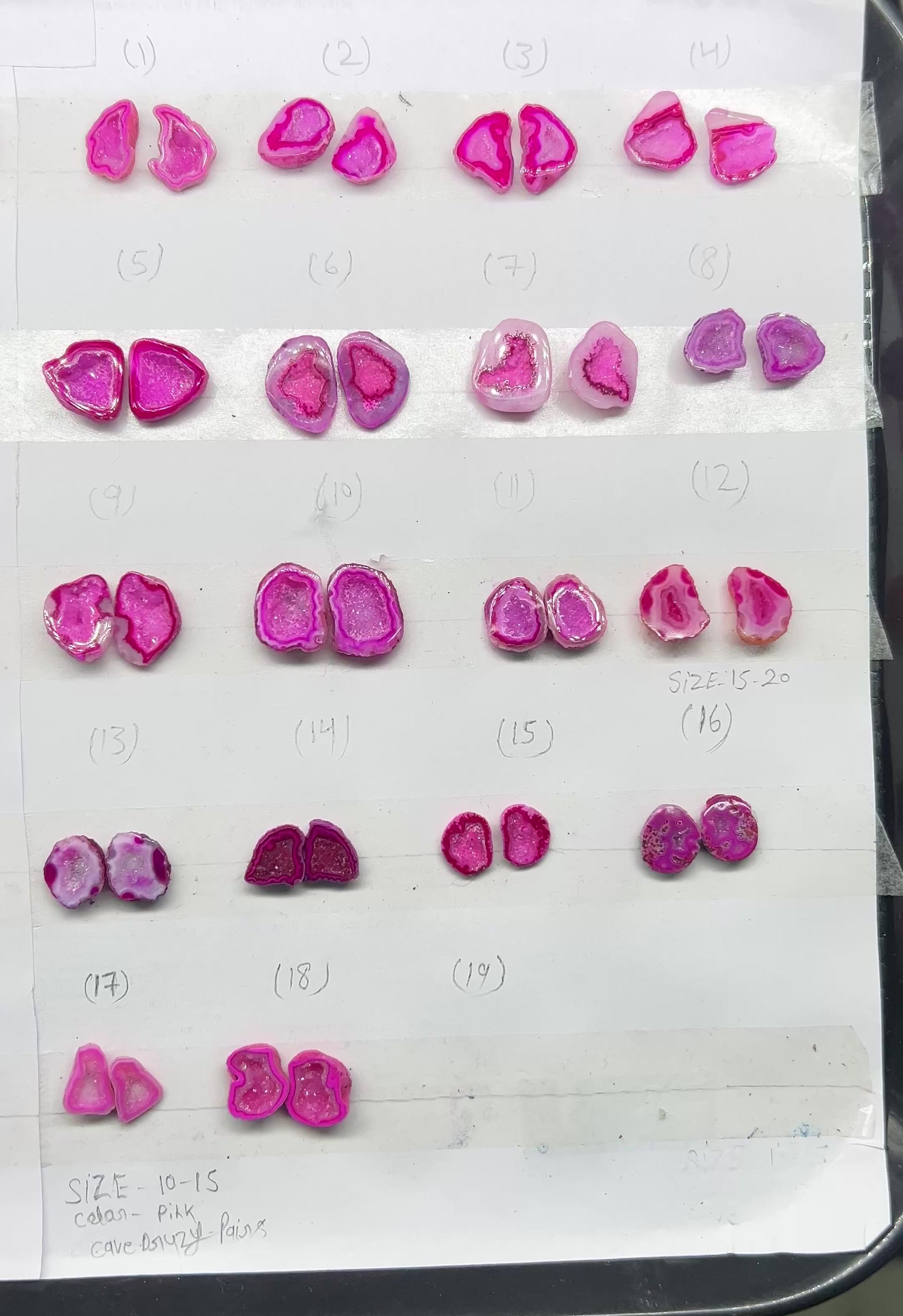 Geode Pairs (Earring) by Selection 10-15 mm  Pink Color