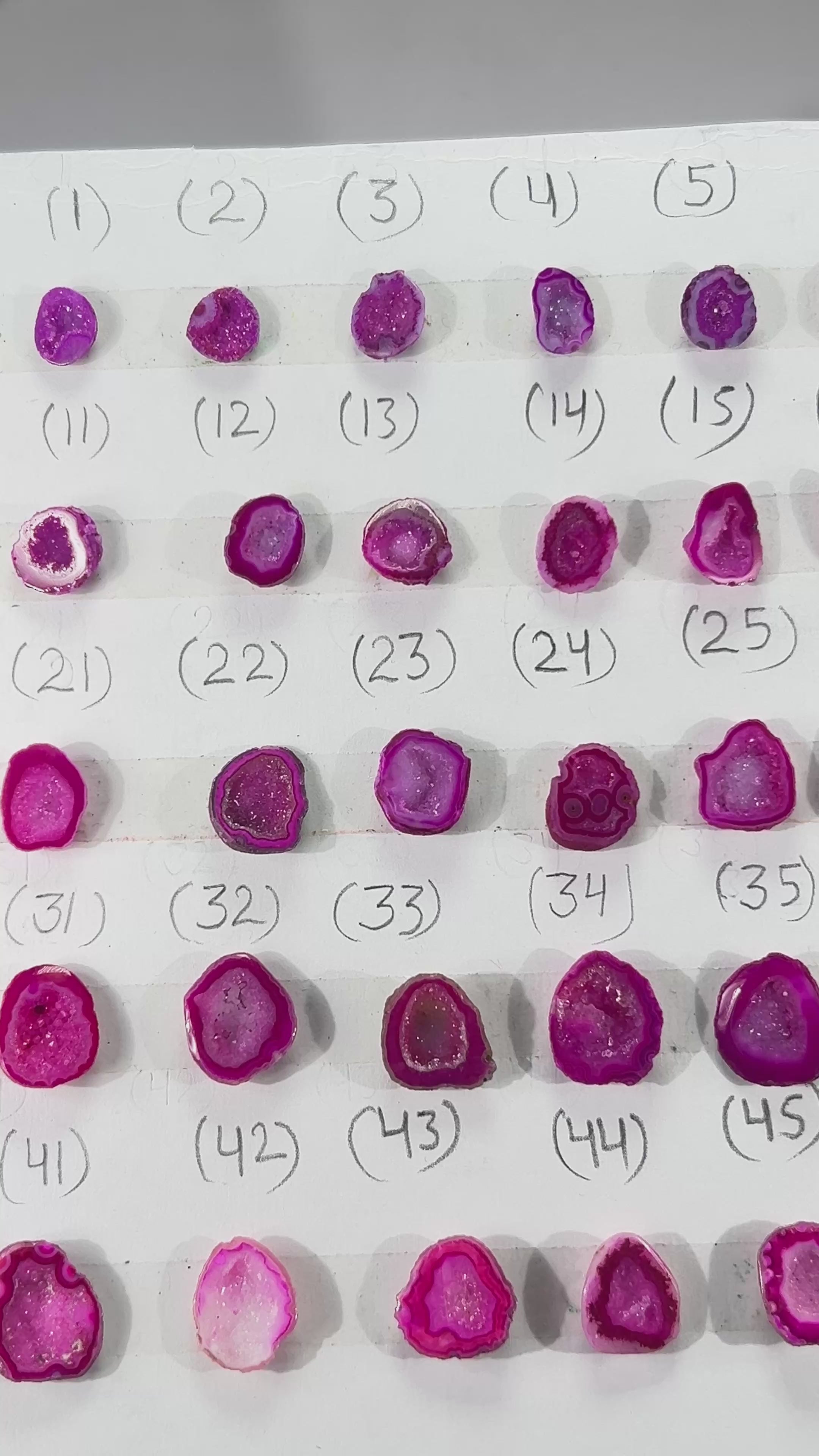 Geode Rings stone by Selection 10-20mm  Pink For Making Rings