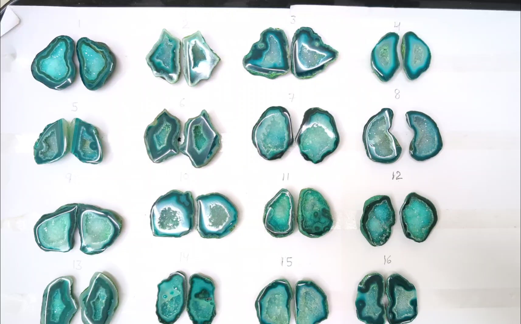 Green Geode Pair Earrings | Natural 30-35 mm Stones | Unique Handpicked Matching Geodes for Earring