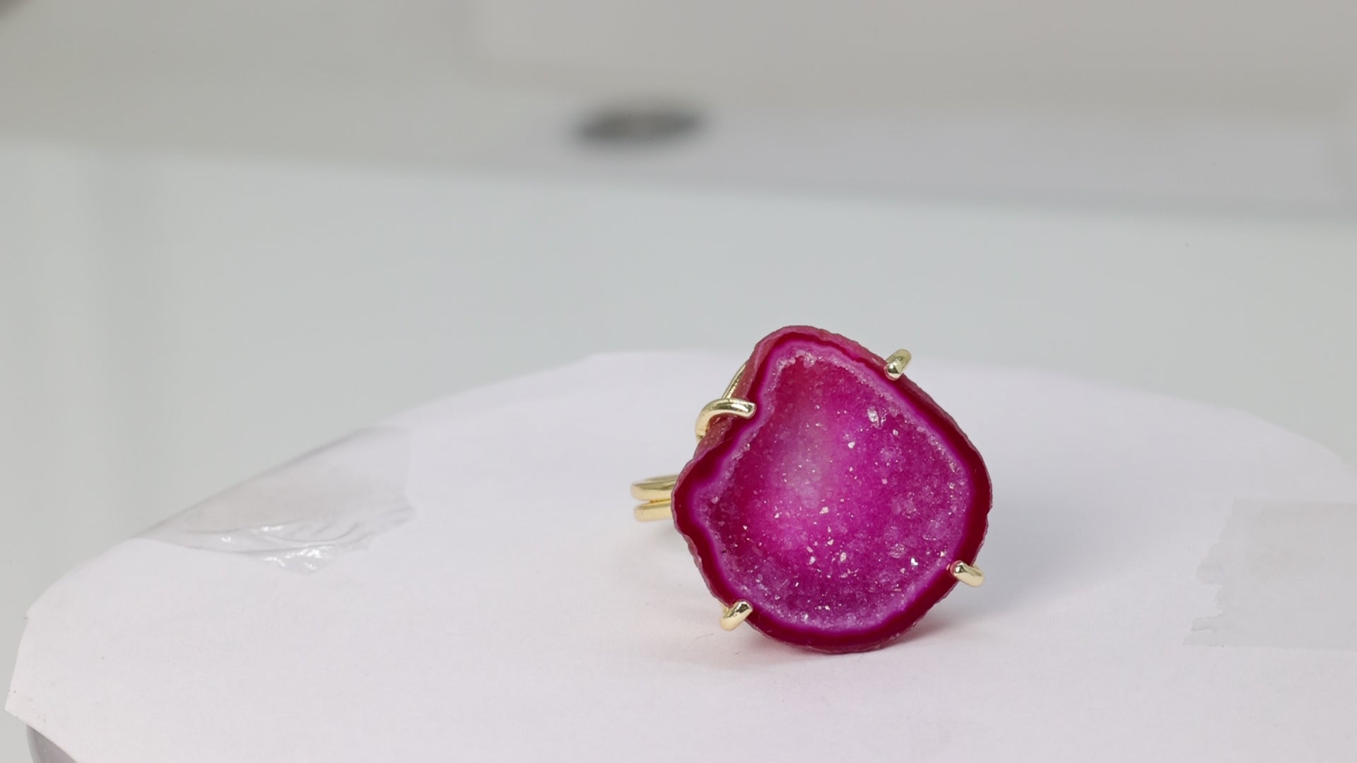 Anokha Brass Dainty Geode Rings 15 - 25 MM