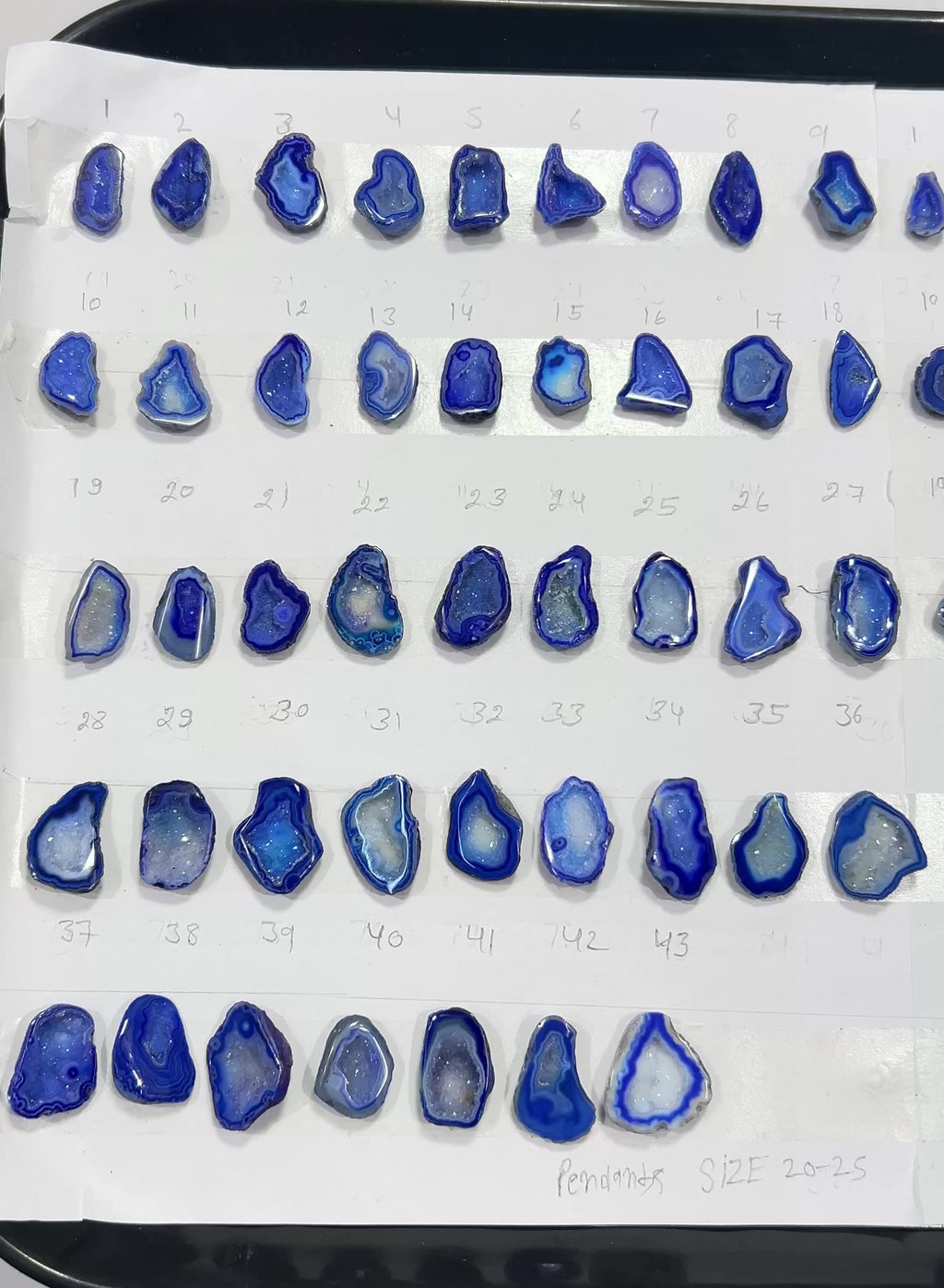 Geode Stones (Pendant) by Selection 20-25 mm Blue For Making Pendant Jewelry