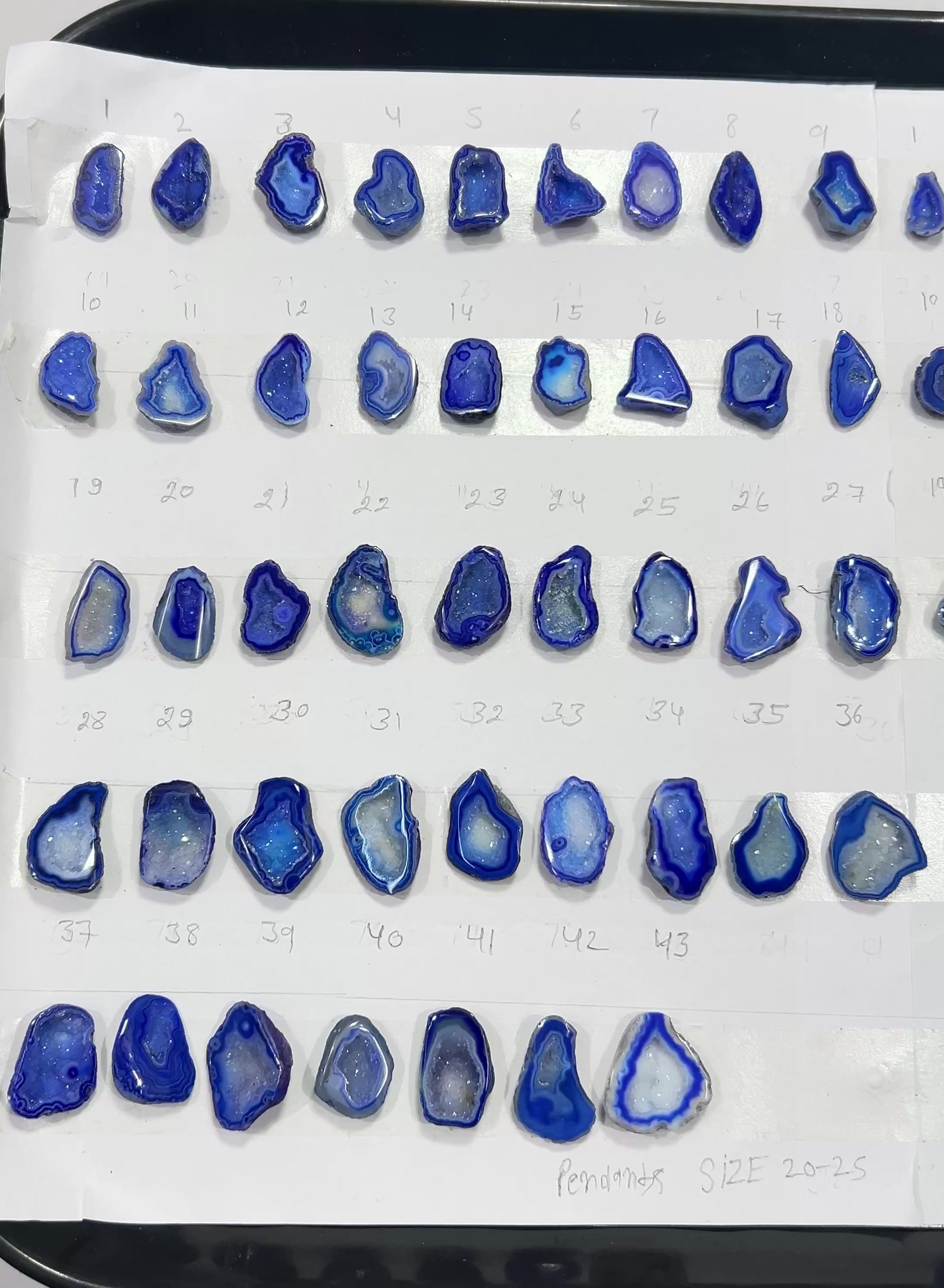 Geode Stones (Pendant) by Selection 20-25 mm Blue For Making Pendant Jewelry