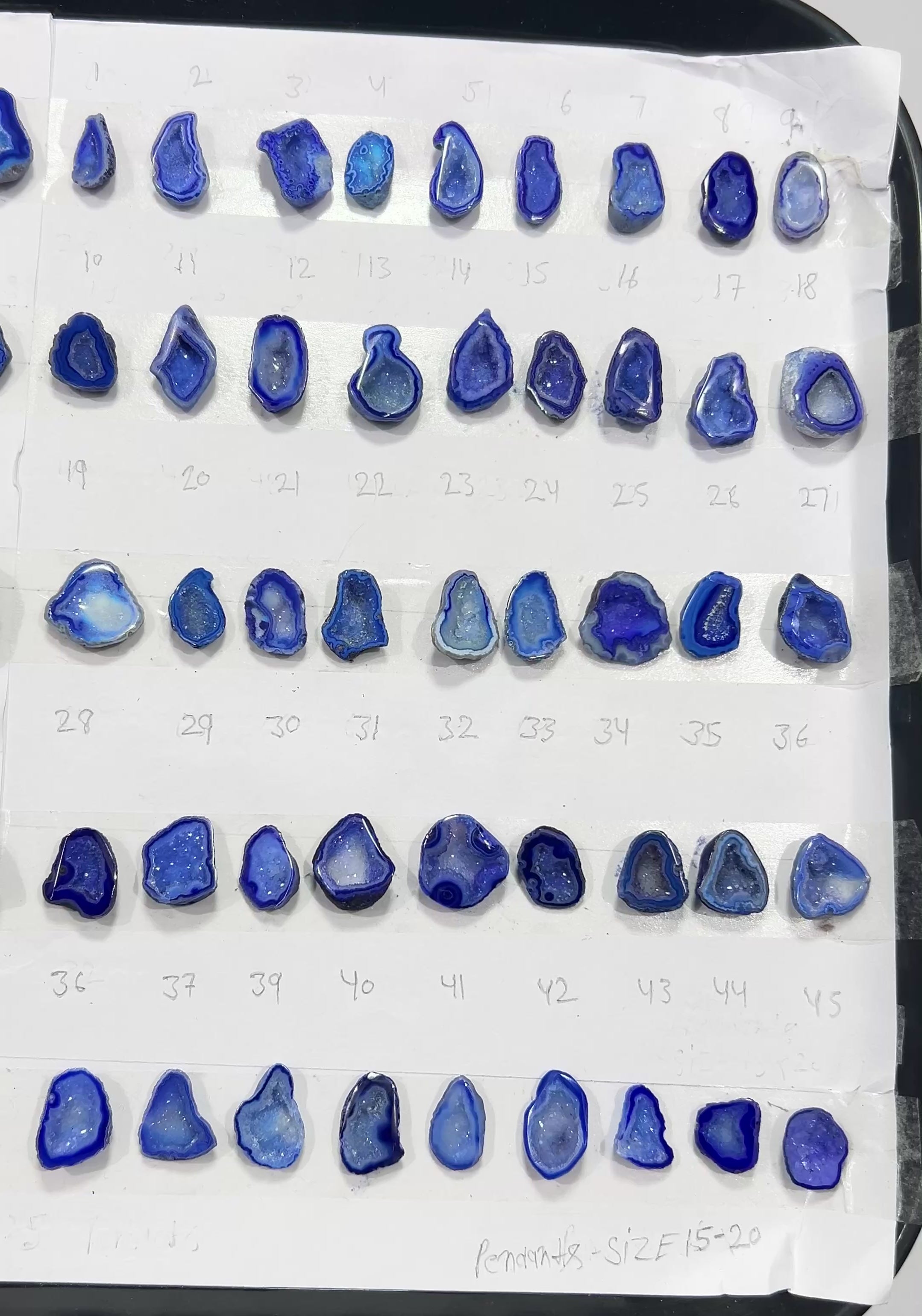 Geode Stones (Pendant) by Selection 15-20 mm Blue For Making Pendant Jewelry