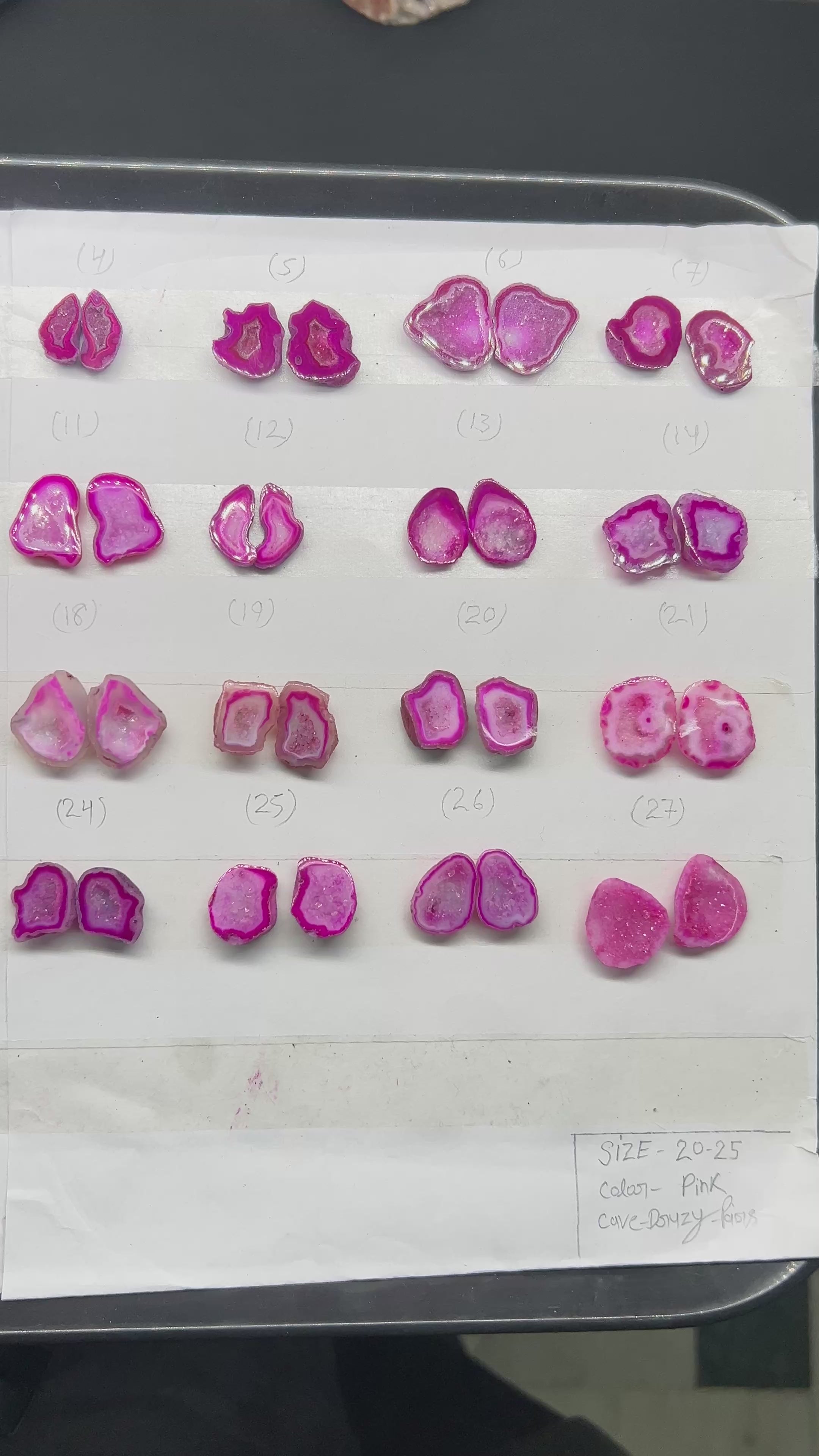 Geode Pairs (Earring) by Selection 20-25mm  Pink Color