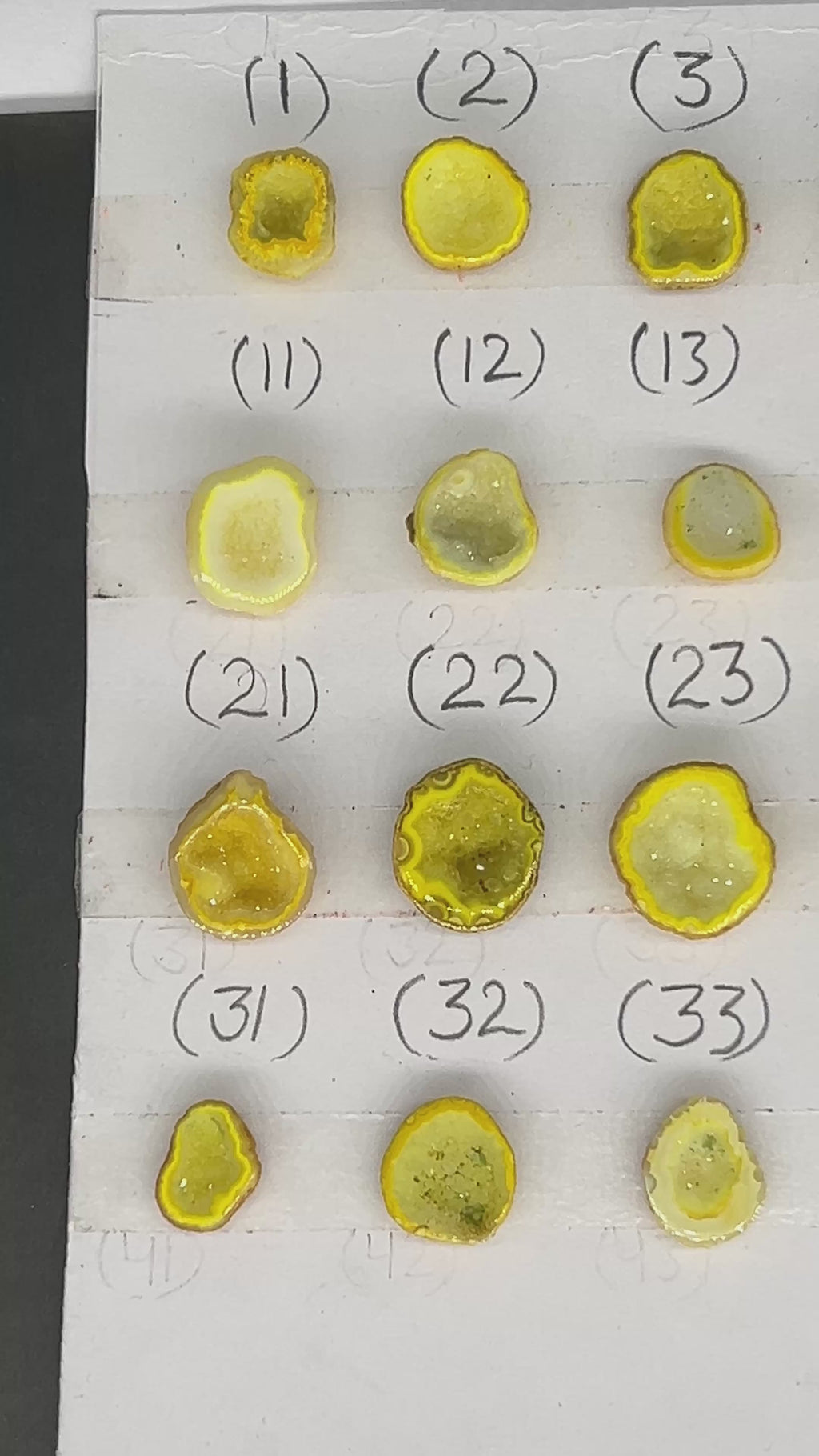 Geode Rings stone by Selection 10-20mm Yellow And Green