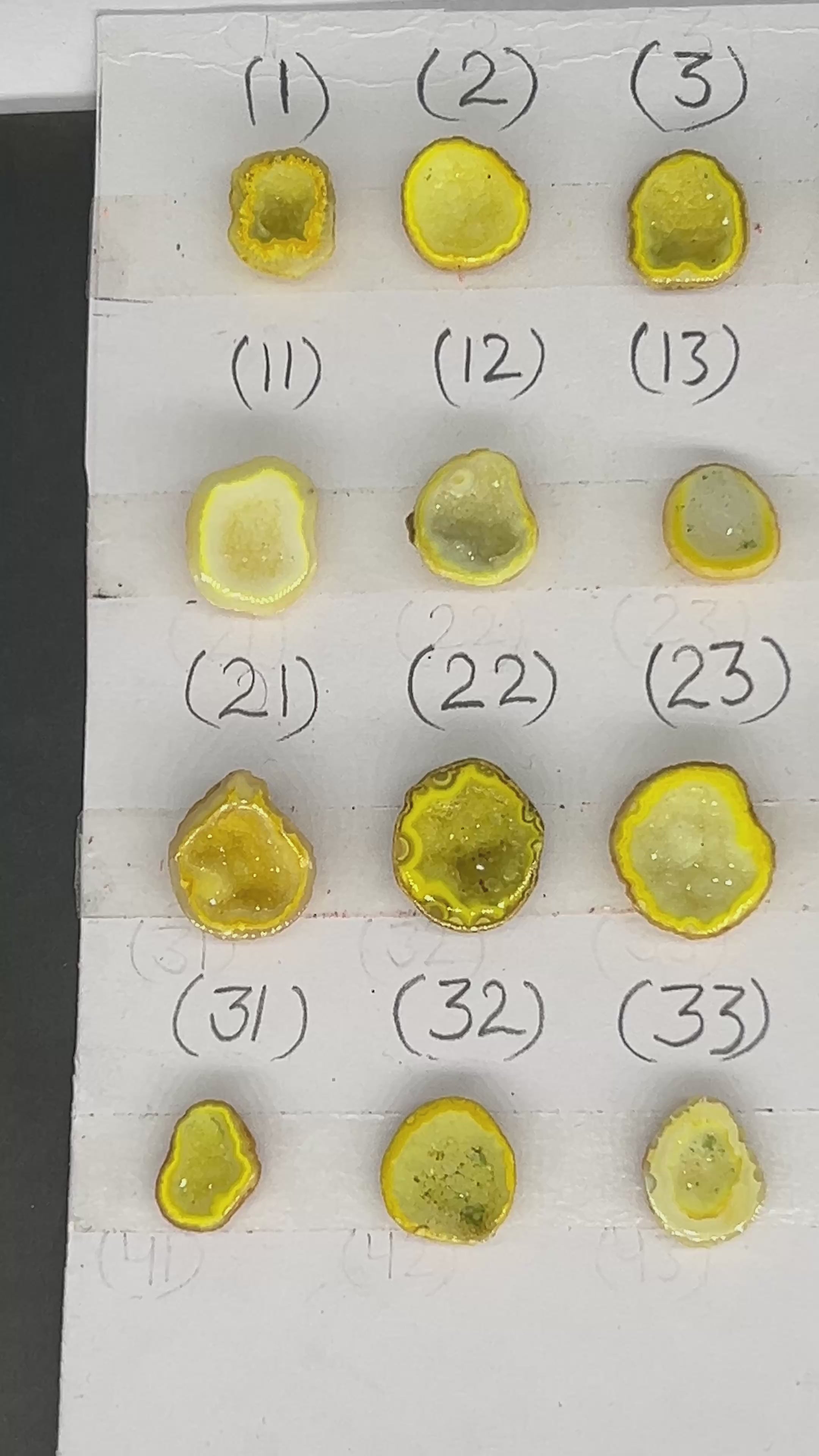 Geode Rings stone by Selection 10-20mm Yellow And Green