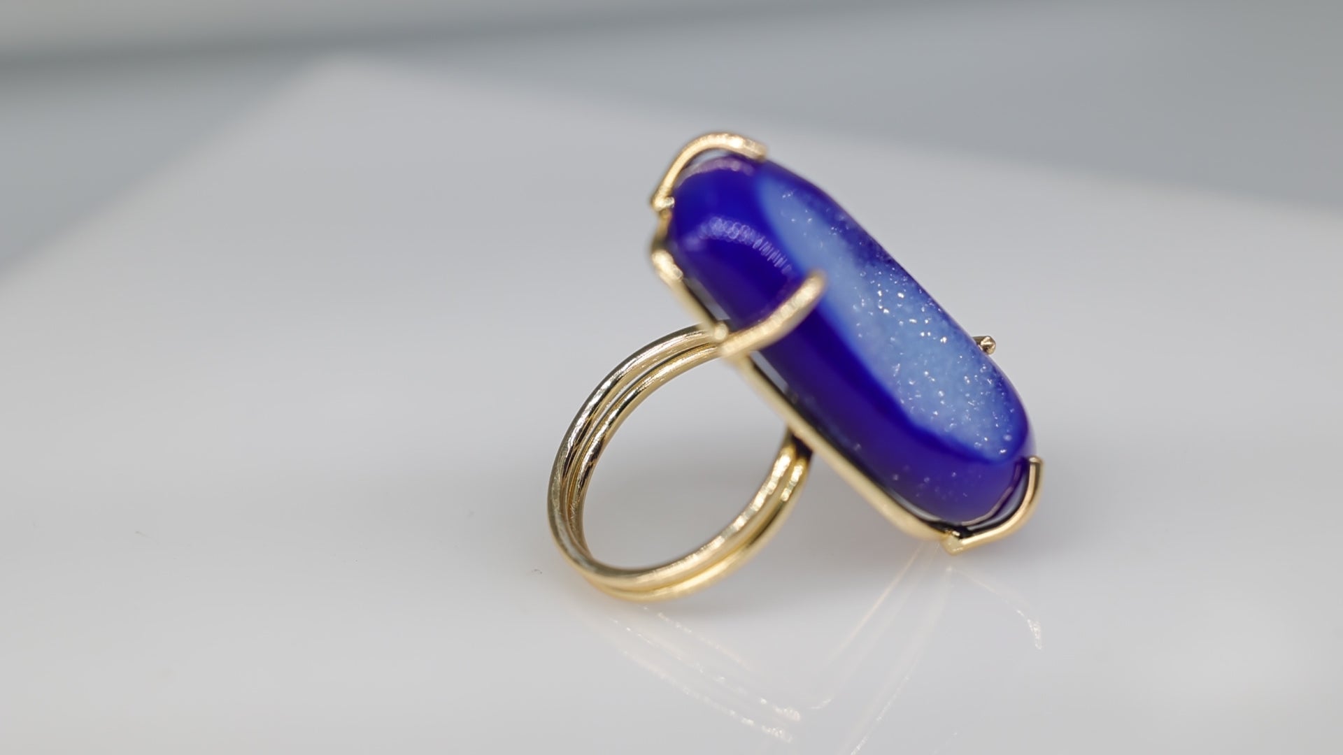 Window Druzy Rings Handmade Adjustable Prong Set