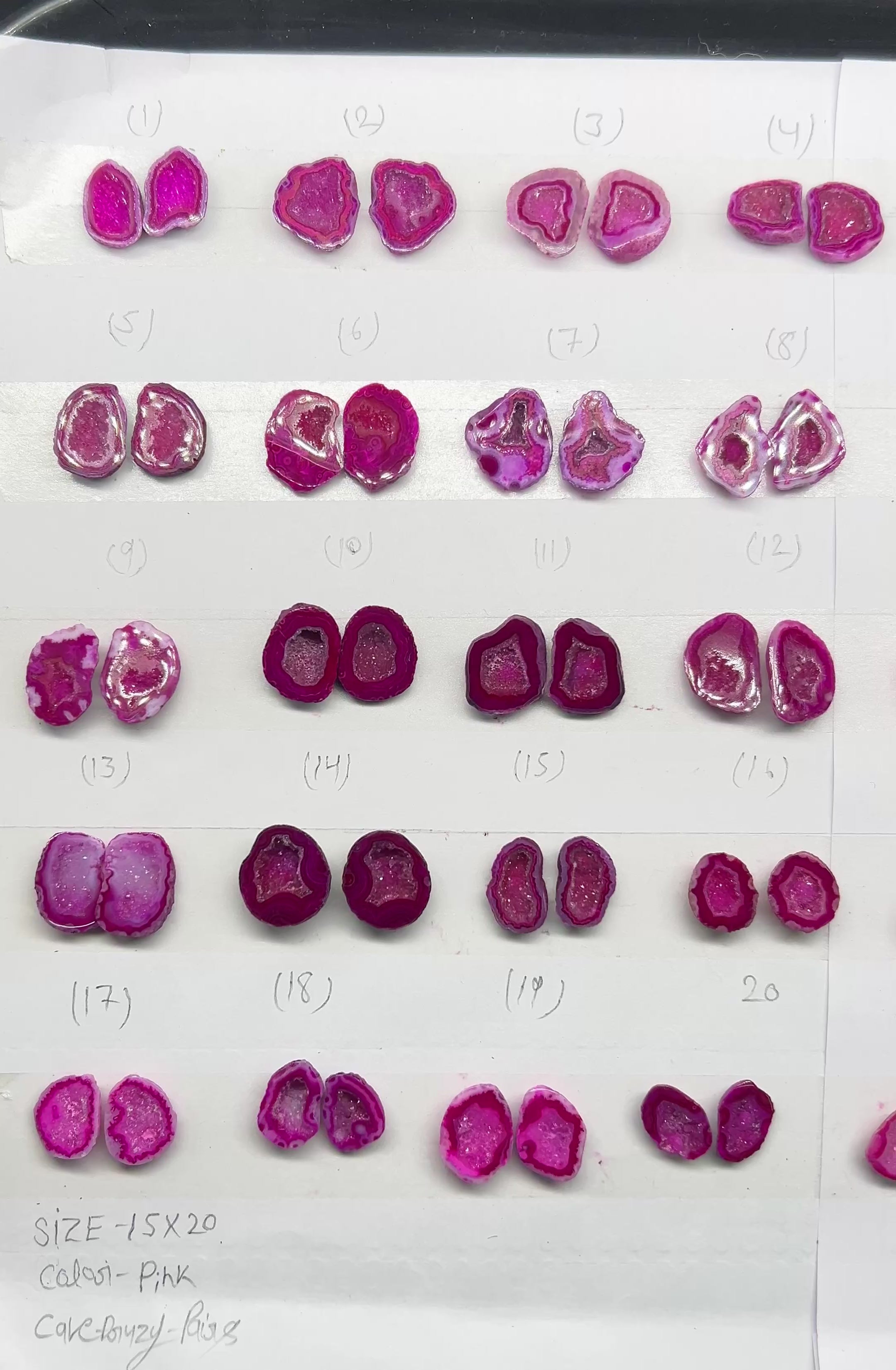Geode Pairs (Earring) by Selection  15-20 mm  Pink Color