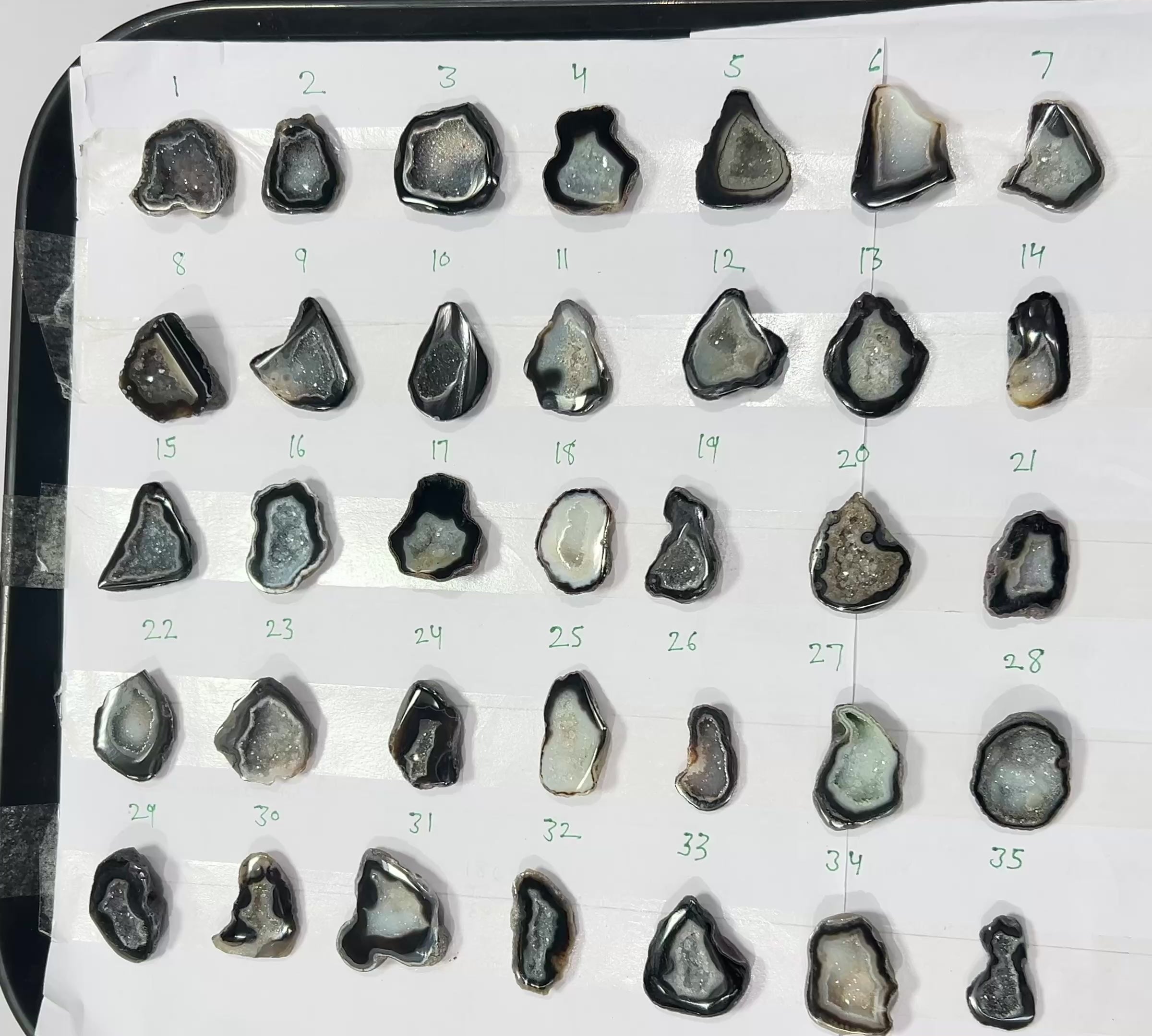 Geode Stones (Pendant) by Selection 25-30 mm Black For Making Pendant Jewelry